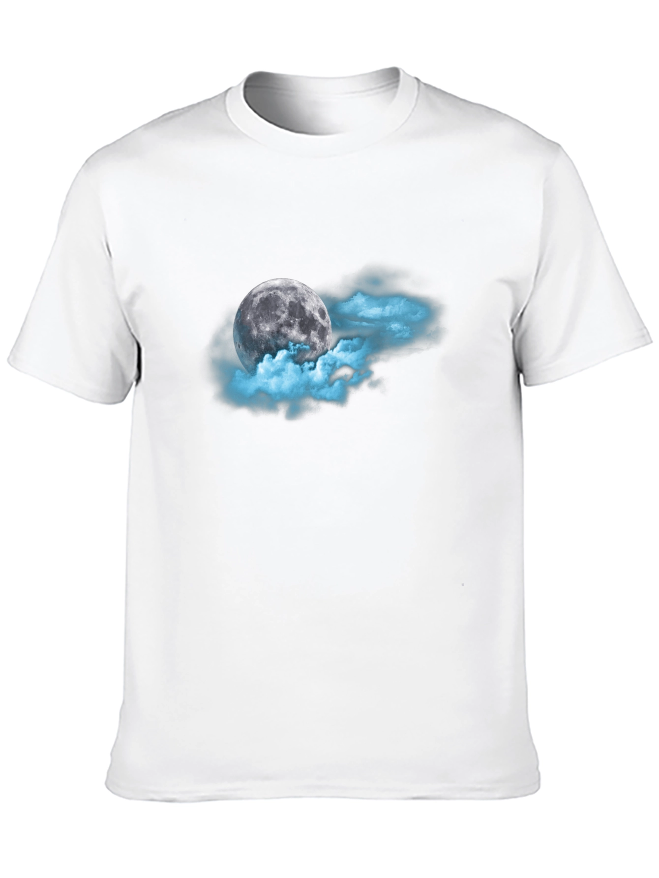 Moon and Clouds Graphic Black T-Shirt