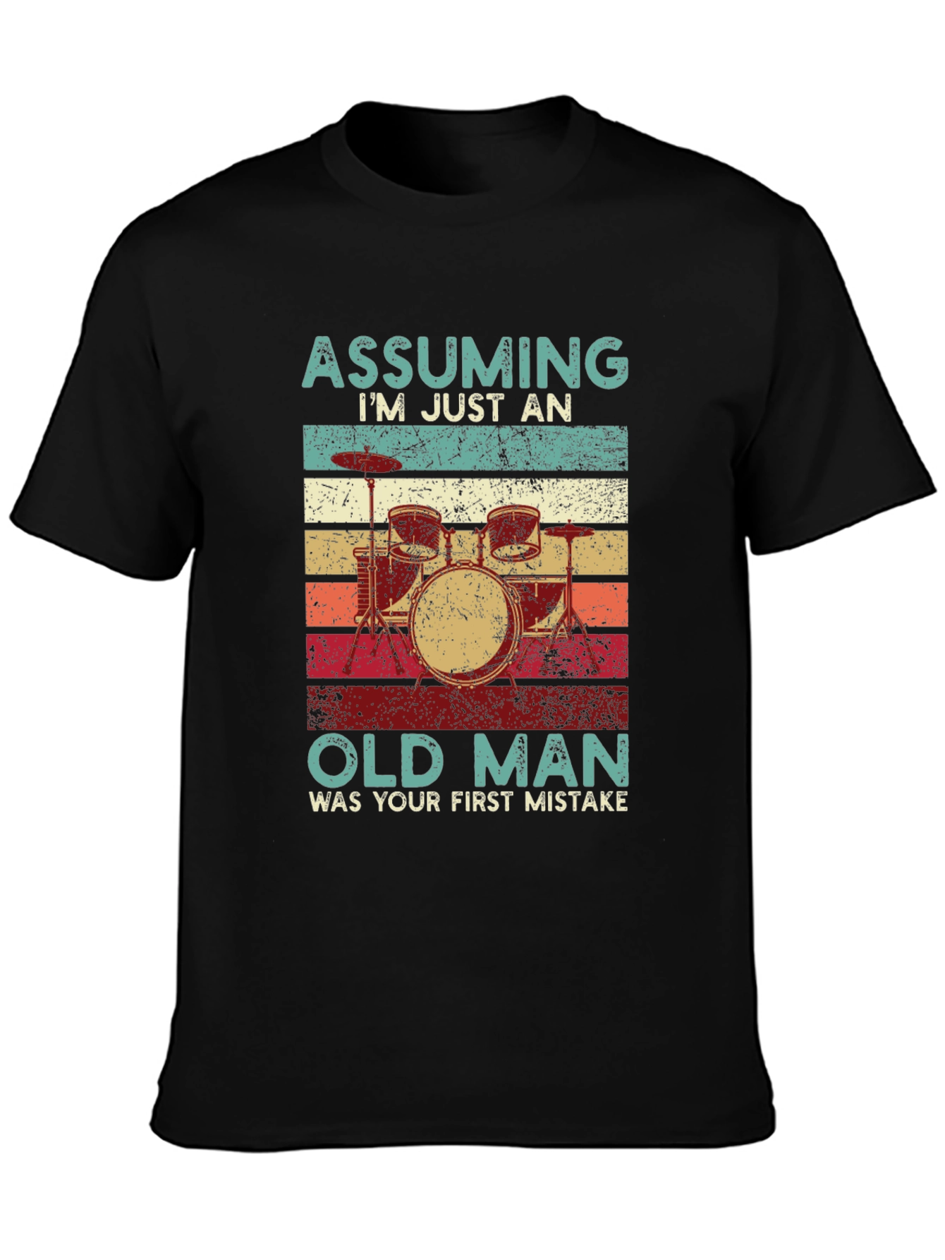 Assuming Old Man Drummer T-Shirt