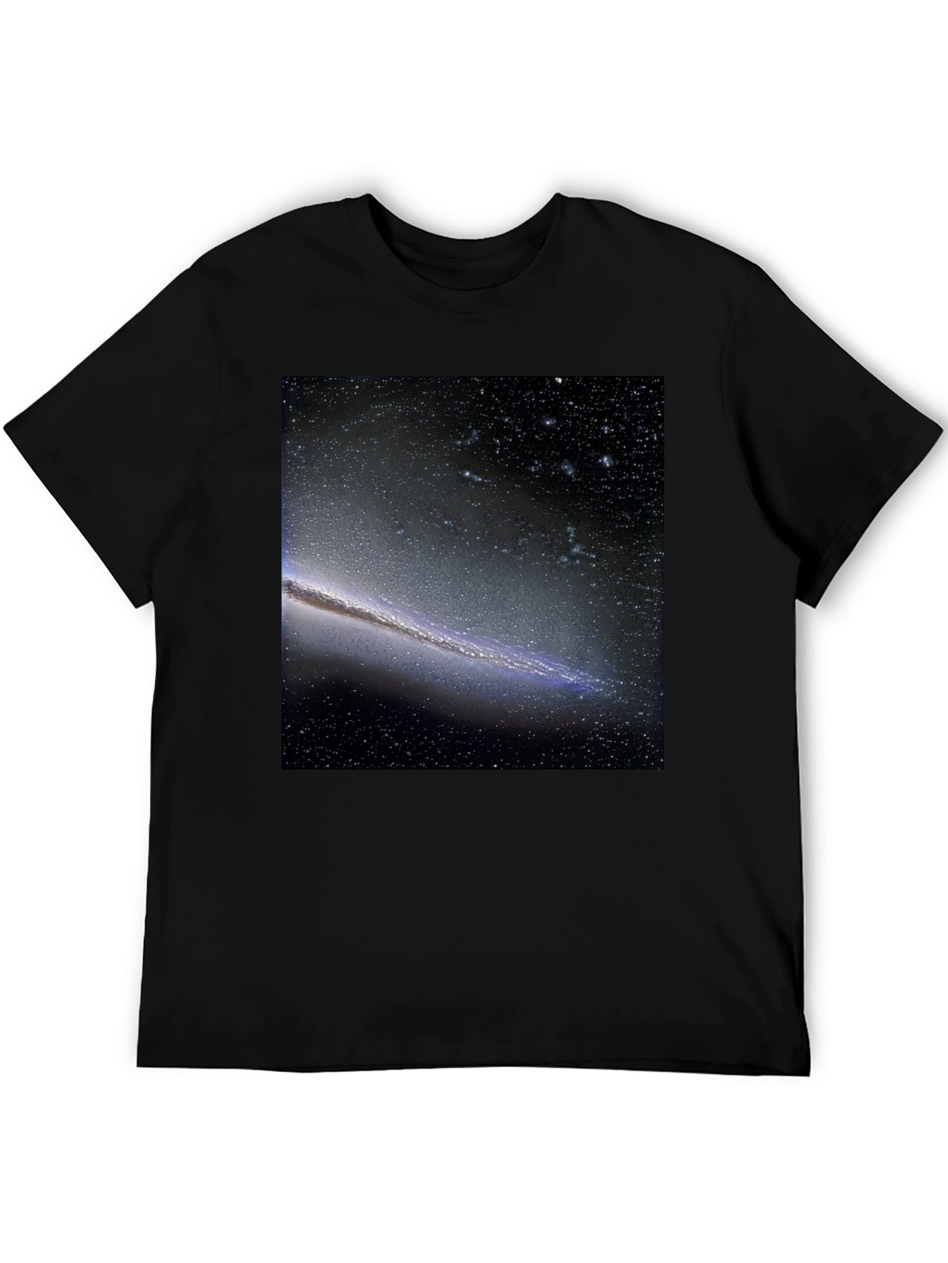 Galaxy Print Black T-Shirt - Cosmic Style