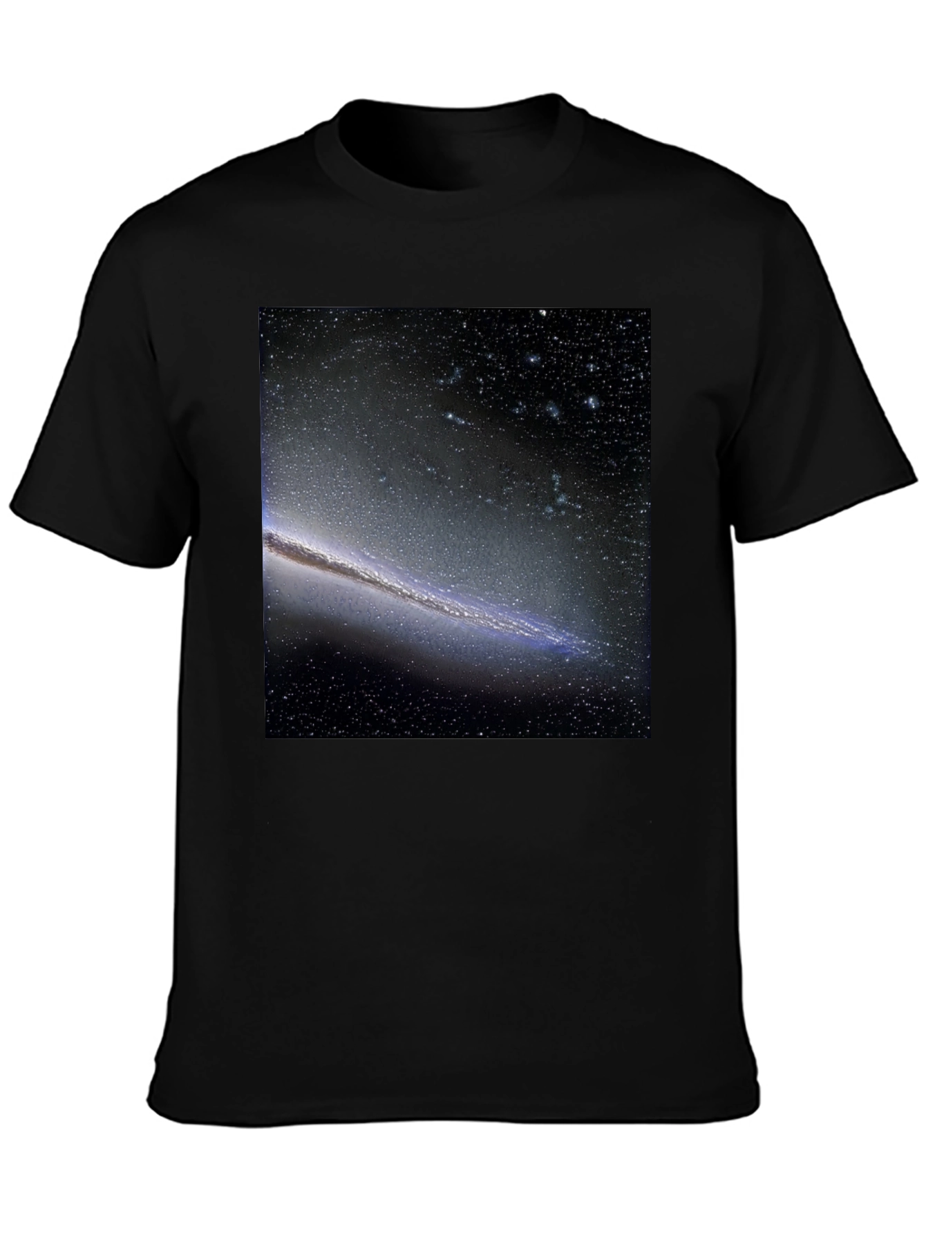 Galaxy Print Black T-Shirt - Cosmic Style