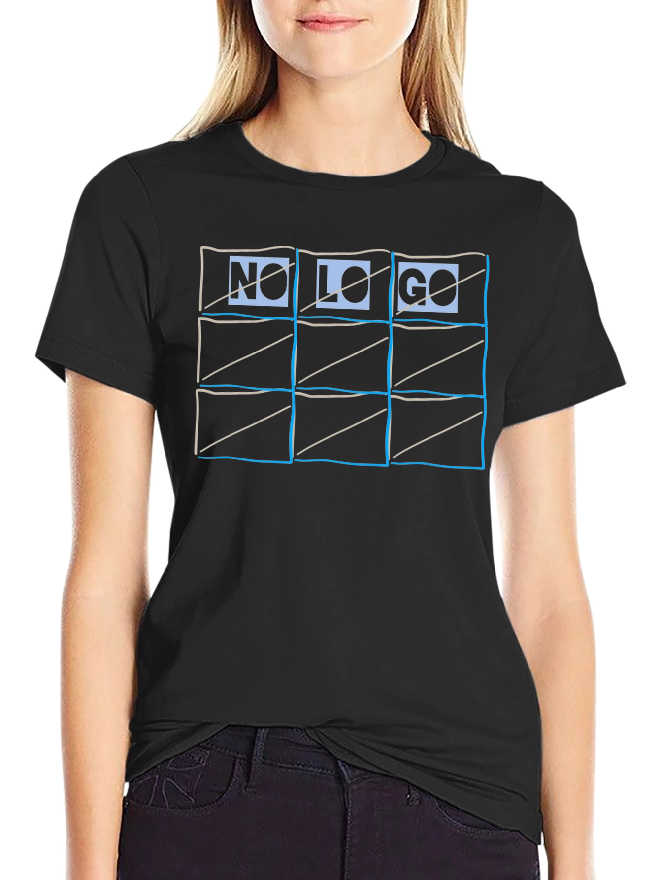 No Logo Black Graphic Tee