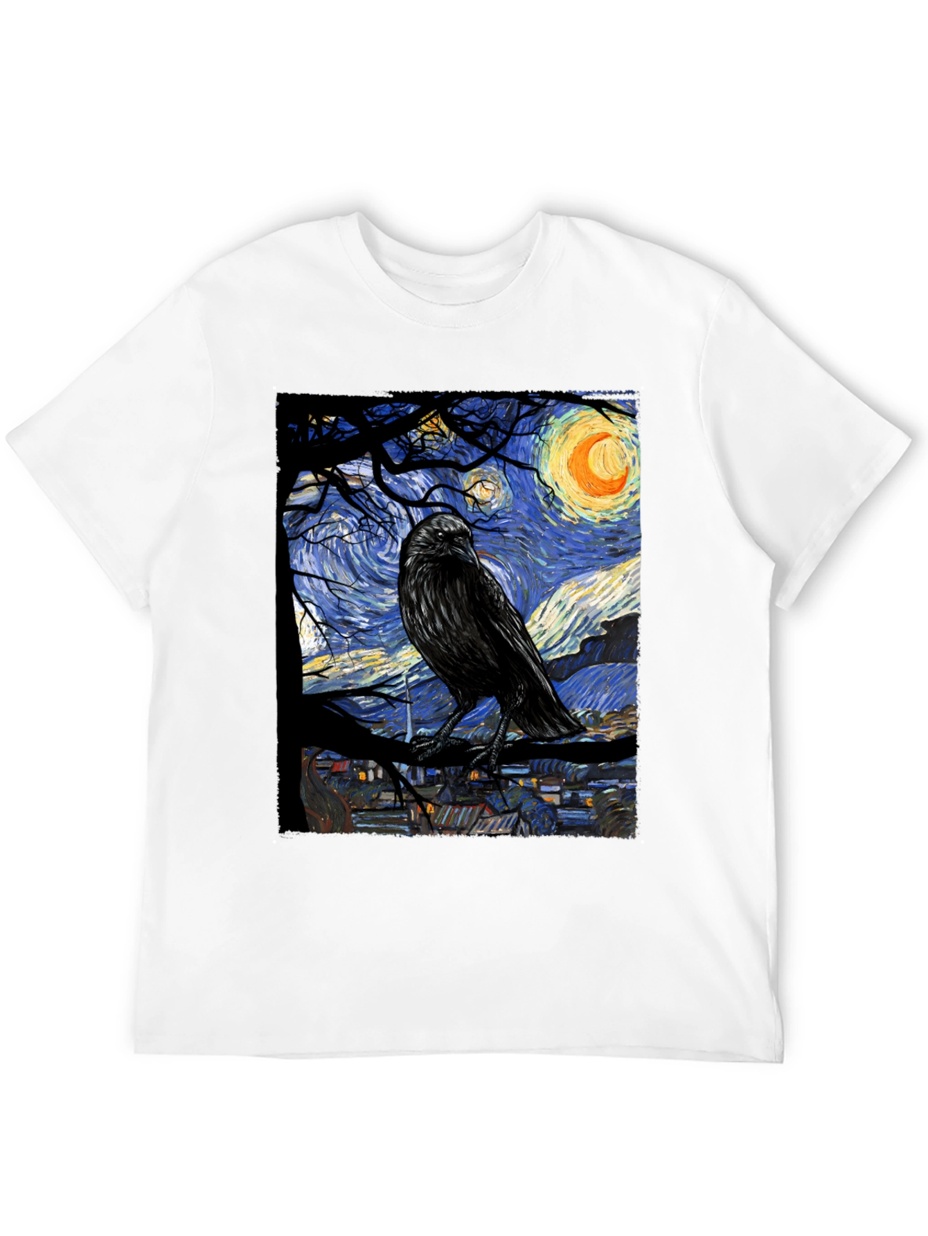 Raven Van Gogh Starry Night T-Shirt