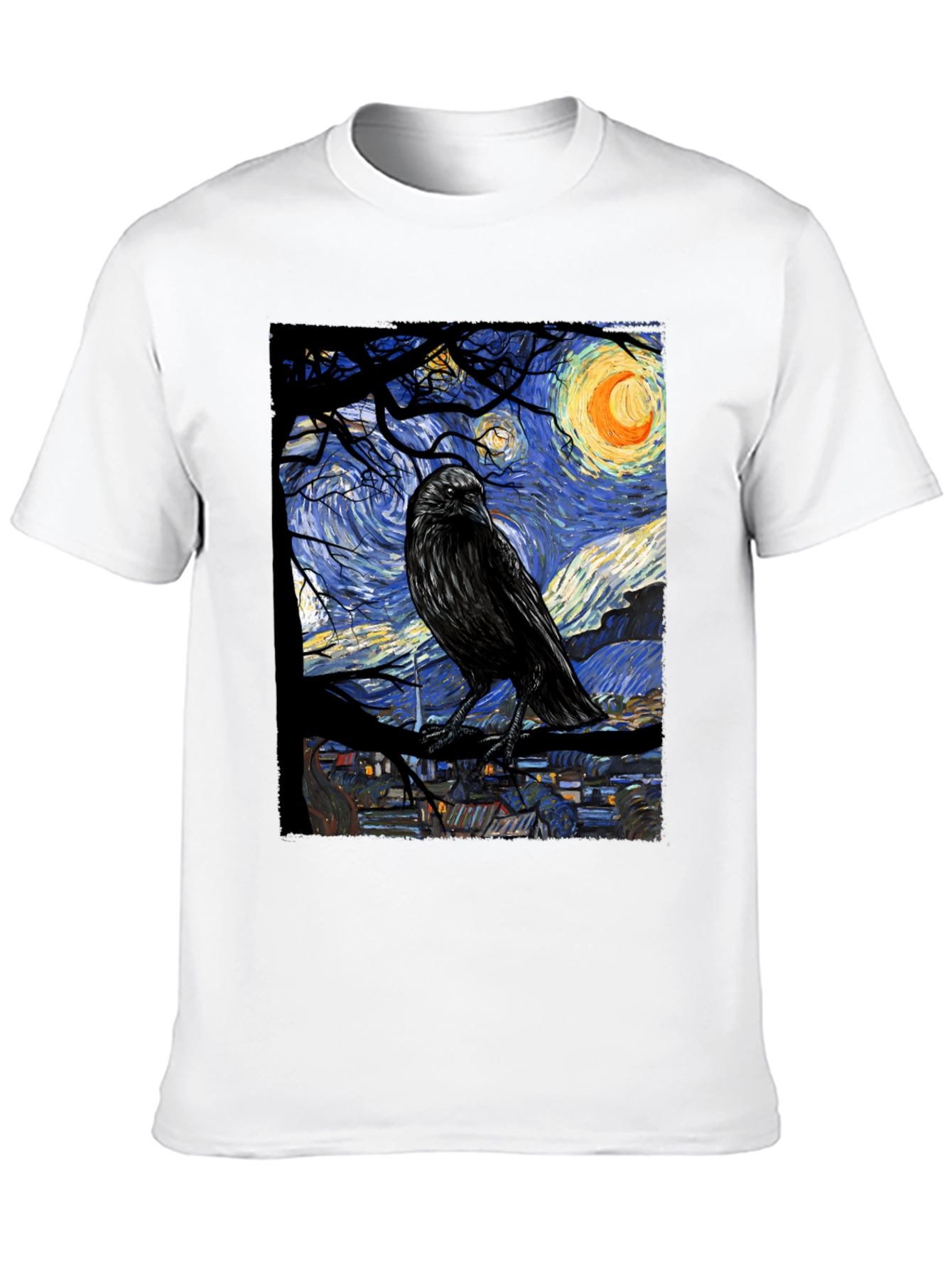 Raven Van Gogh Starry Night T-Shirt