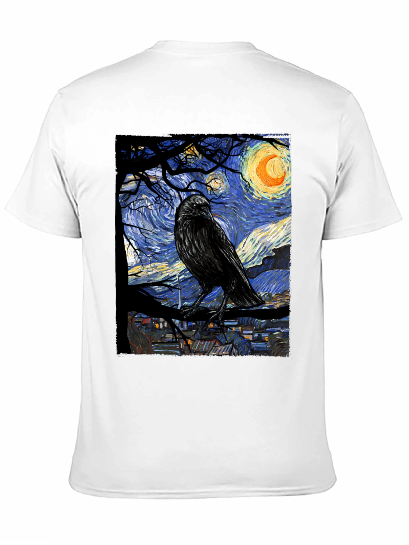 Raven Van Gogh Starry Night T-Shirt