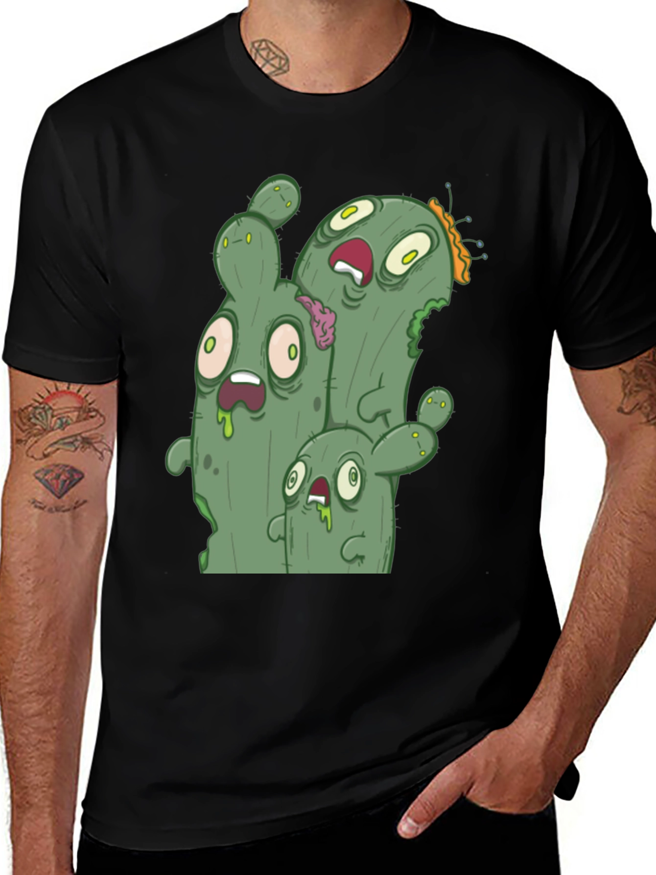 Zombie Cactus Graphic Tee - Black