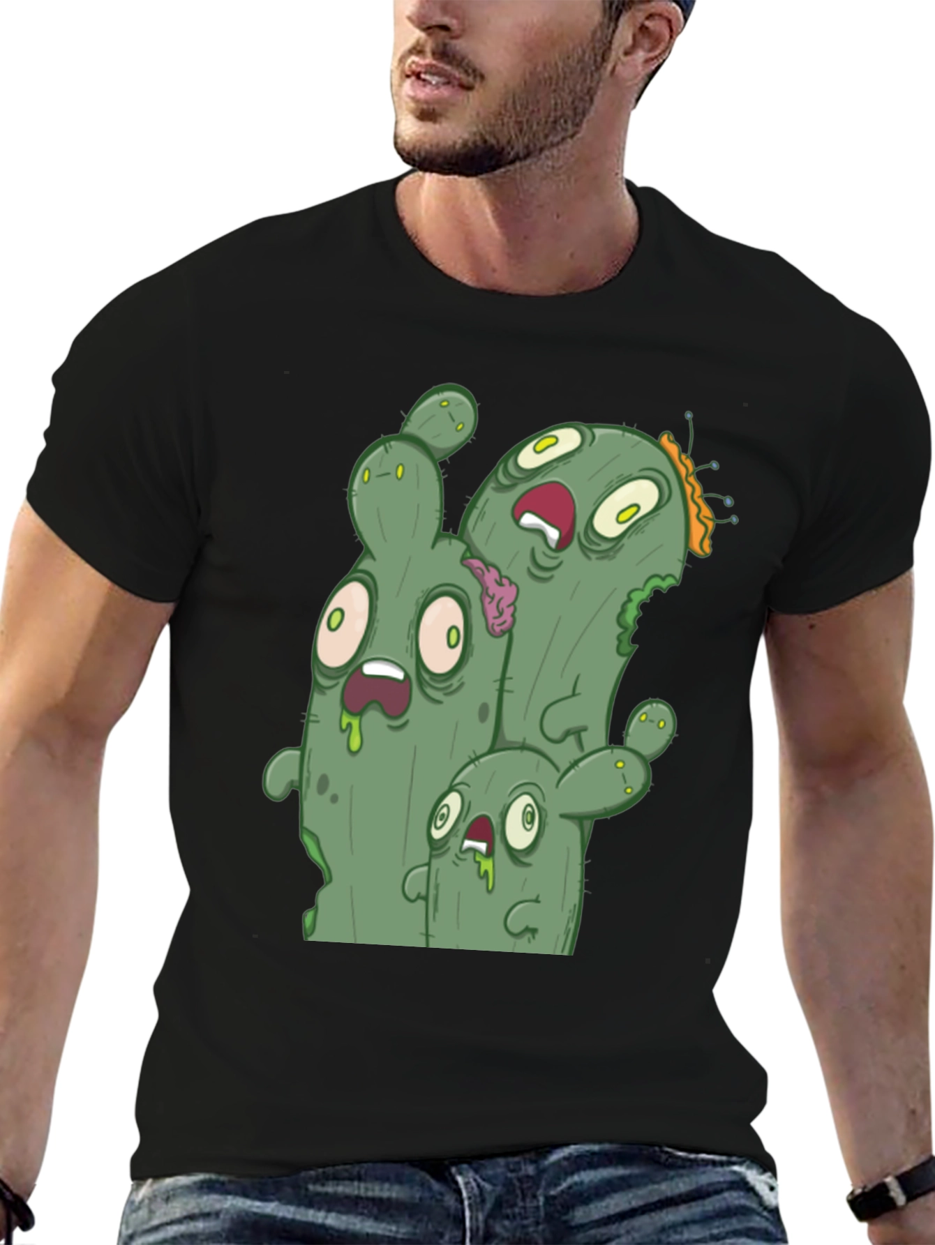 Zombie Cactus Graphic Tee - Black