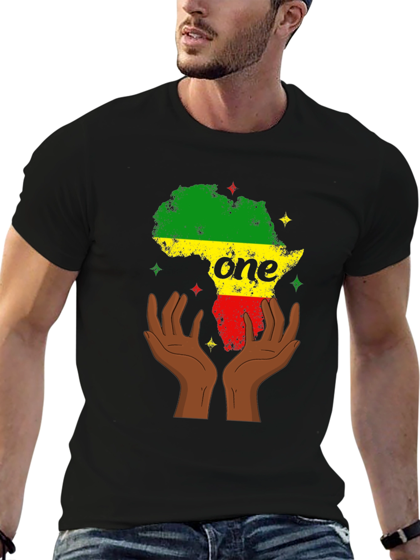 Africa One T-Shirt Black Pride Tee