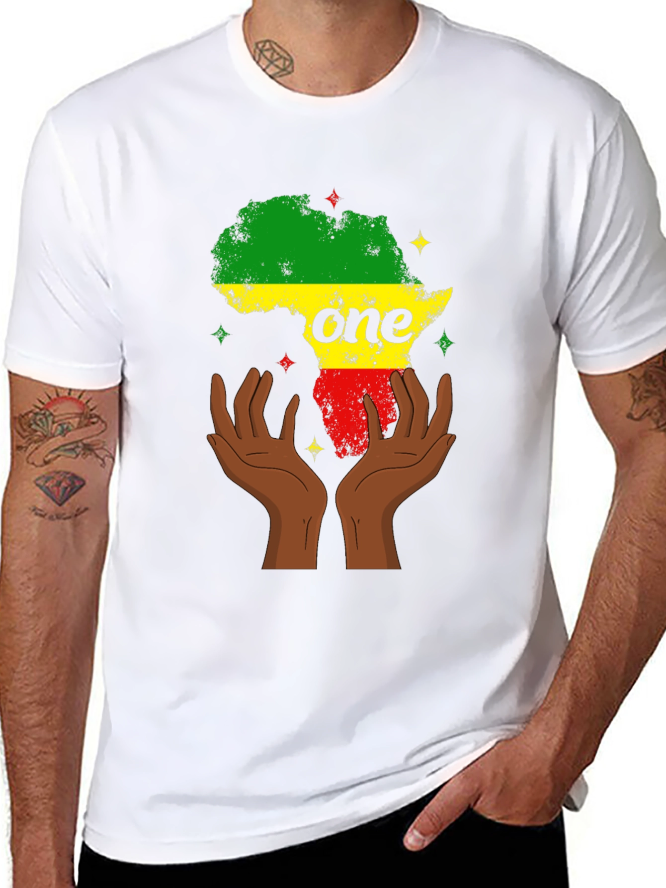 Africa One T-Shirt Black Pride Tee