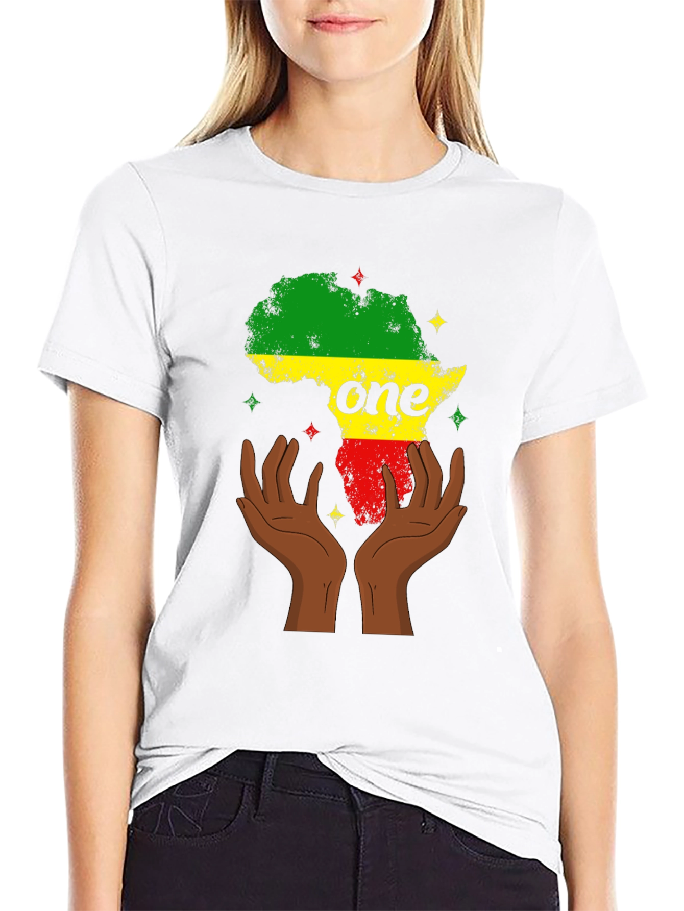 Africa One T-Shirt Black Pride Tee