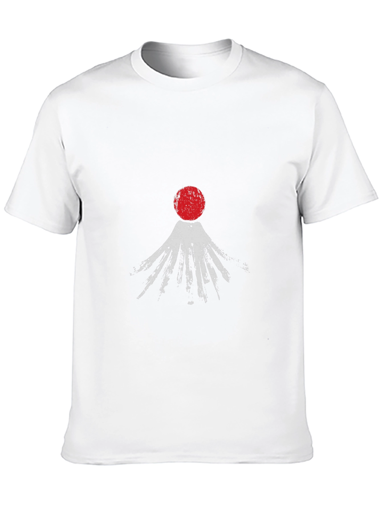 Abstract Red Sun Graphic Black T-Shirt
