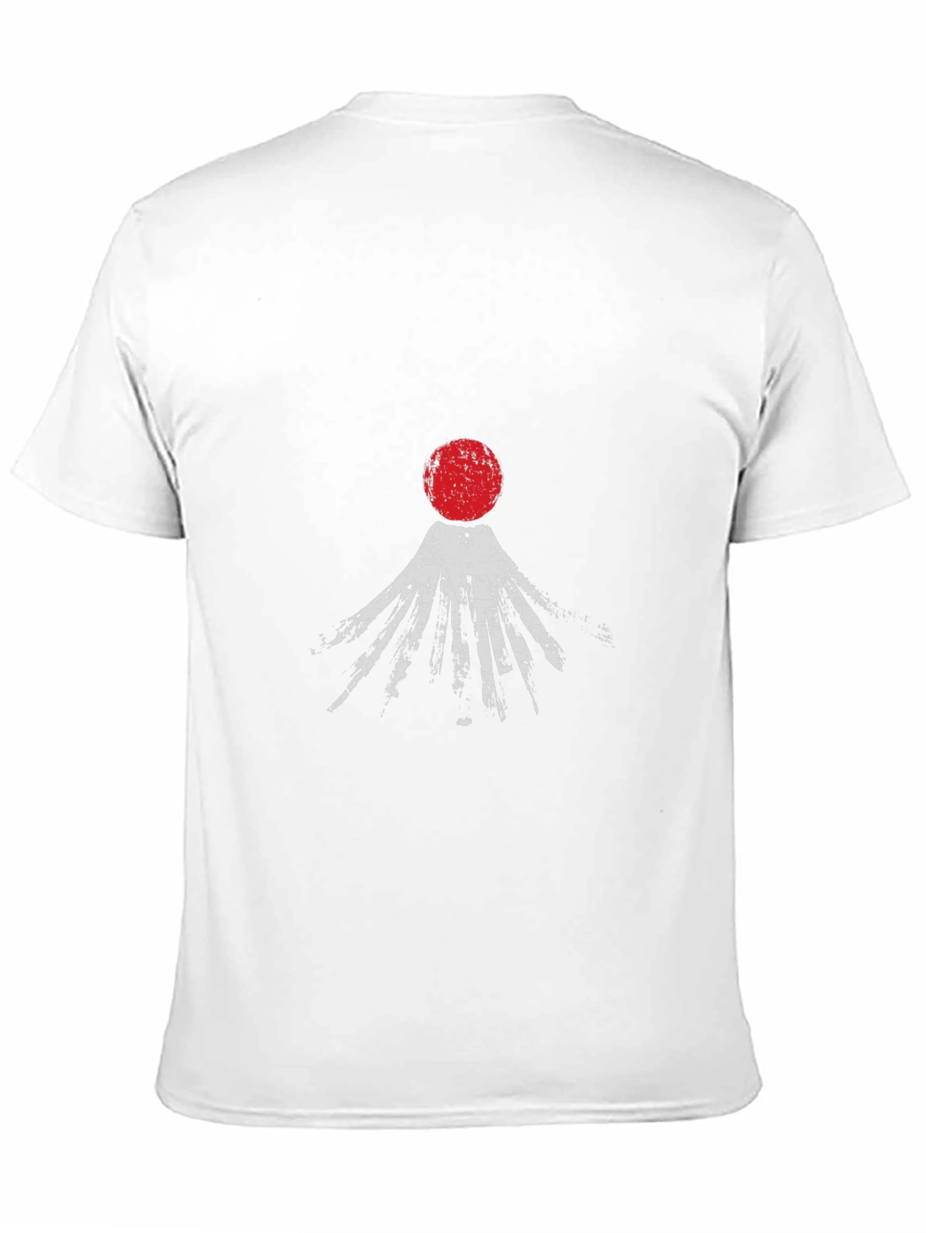 Abstract Red Sun Graphic Black T-Shirt