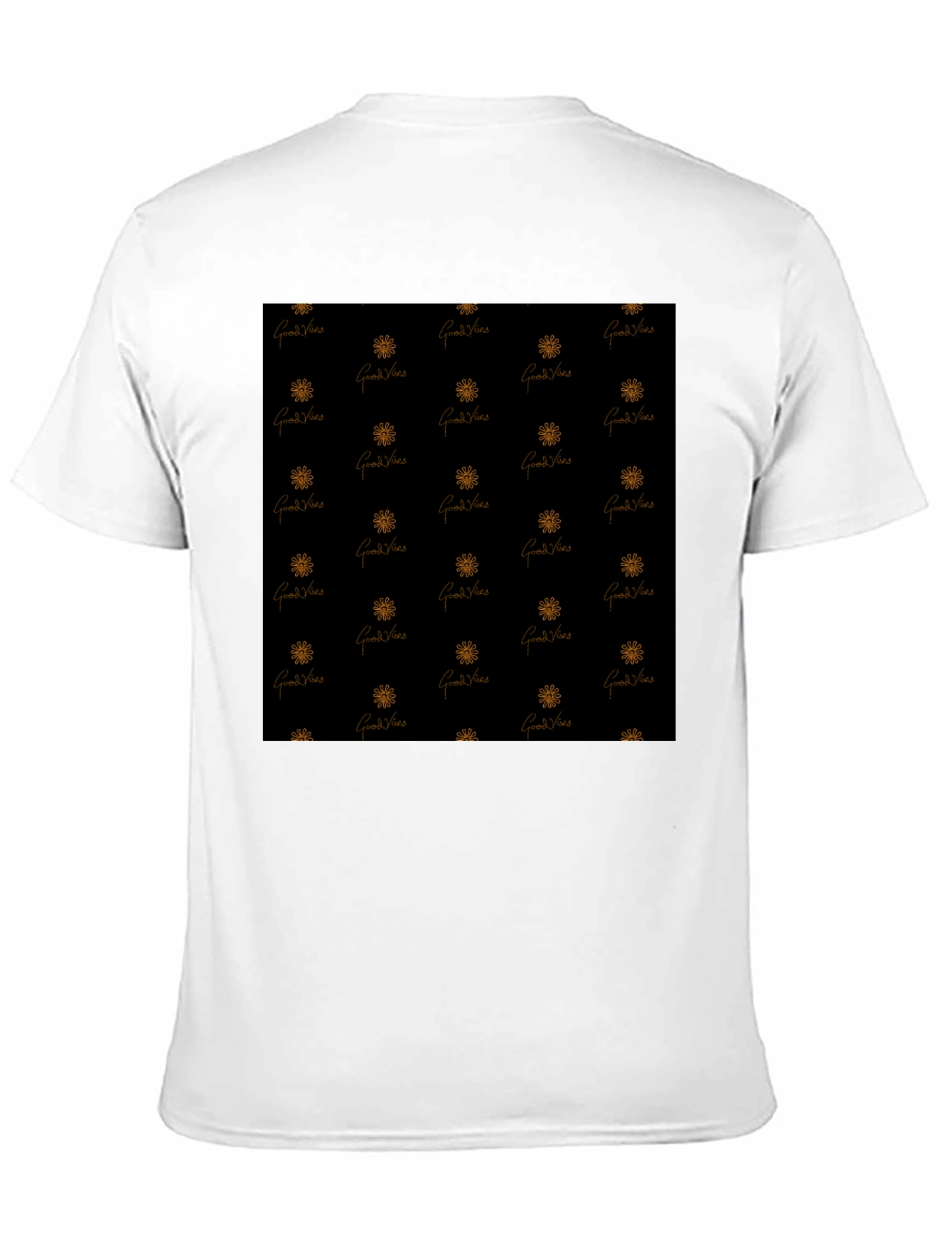 Good Vibes Patterned Black T-Shirt