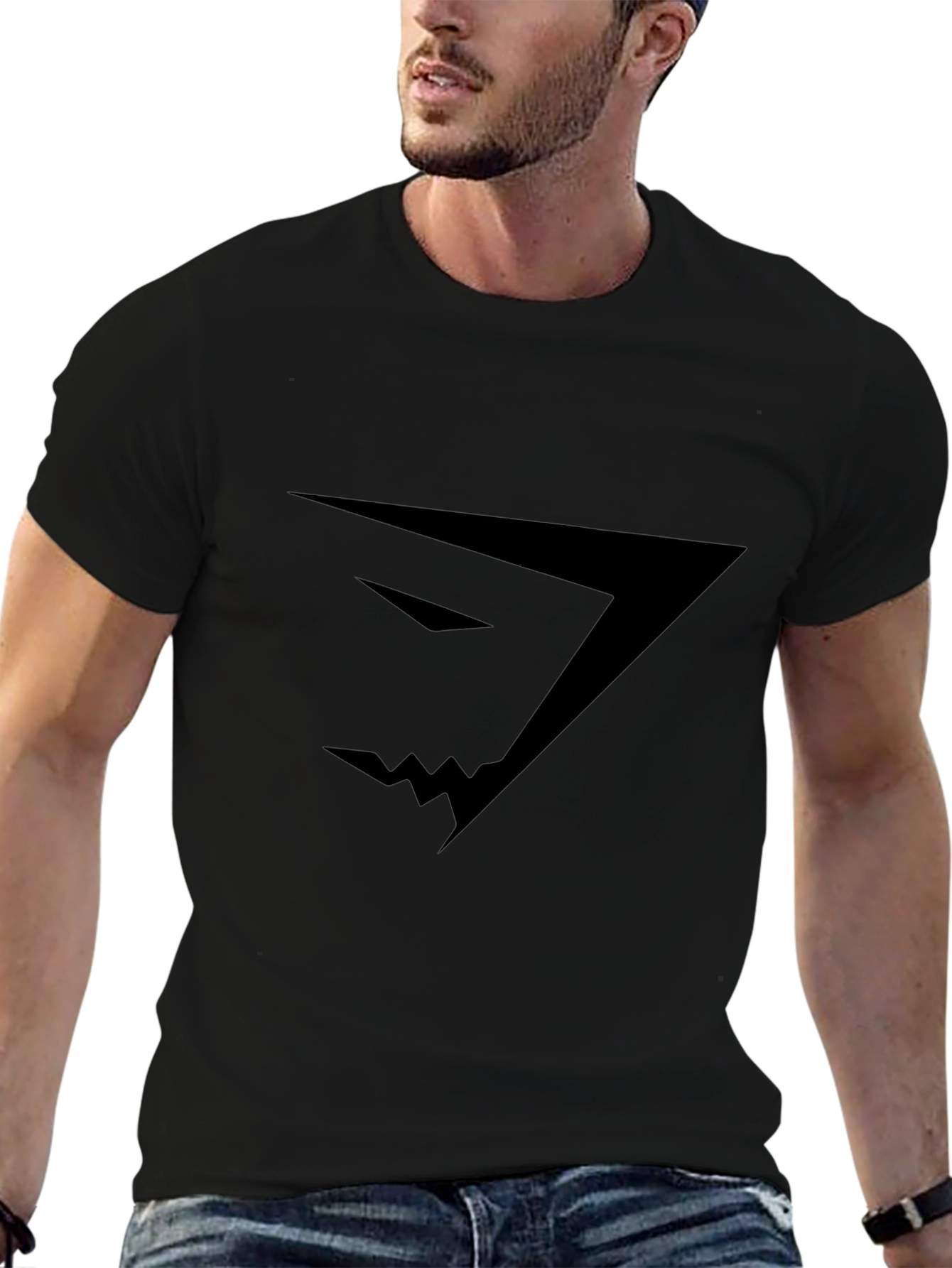 Mens Black Gym Shark Graphic T-Shirt