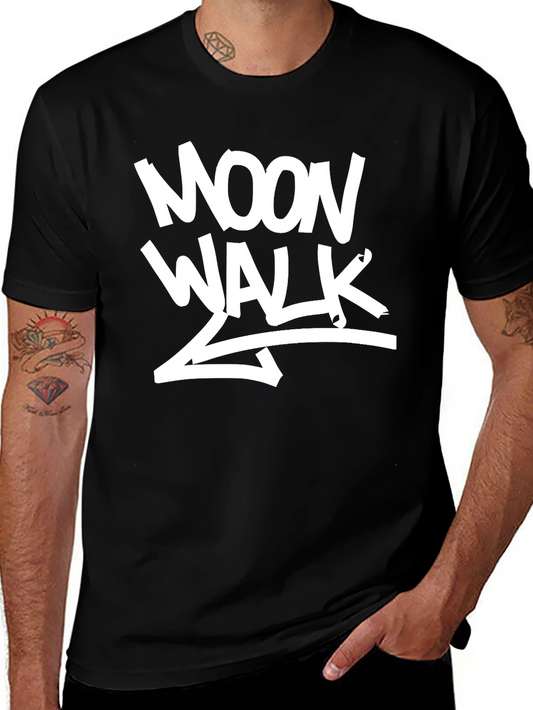 Moonwalk Graphic Print Black T-Shirt