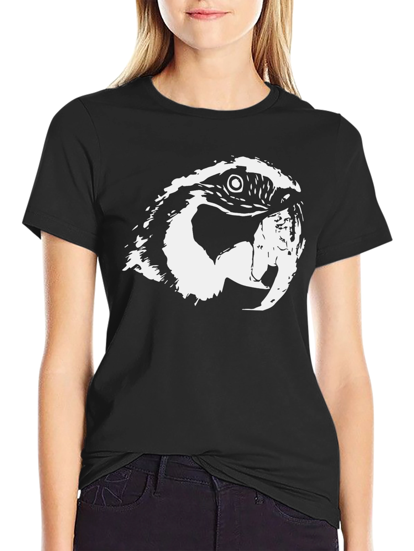 Parrot Graphic Tee - Black Cotton T-Shirt