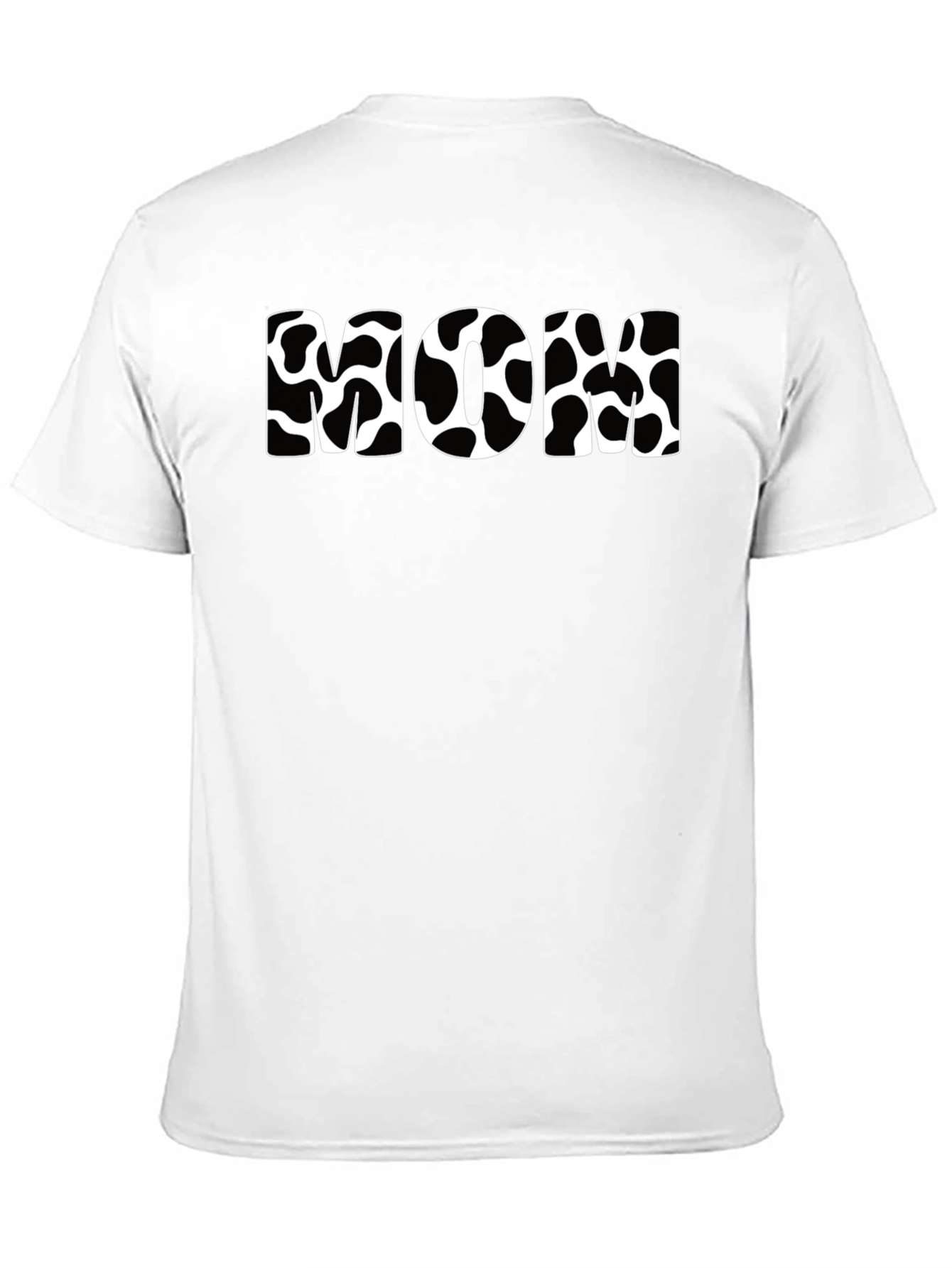 Cow Print Mom T-Shirt - Black