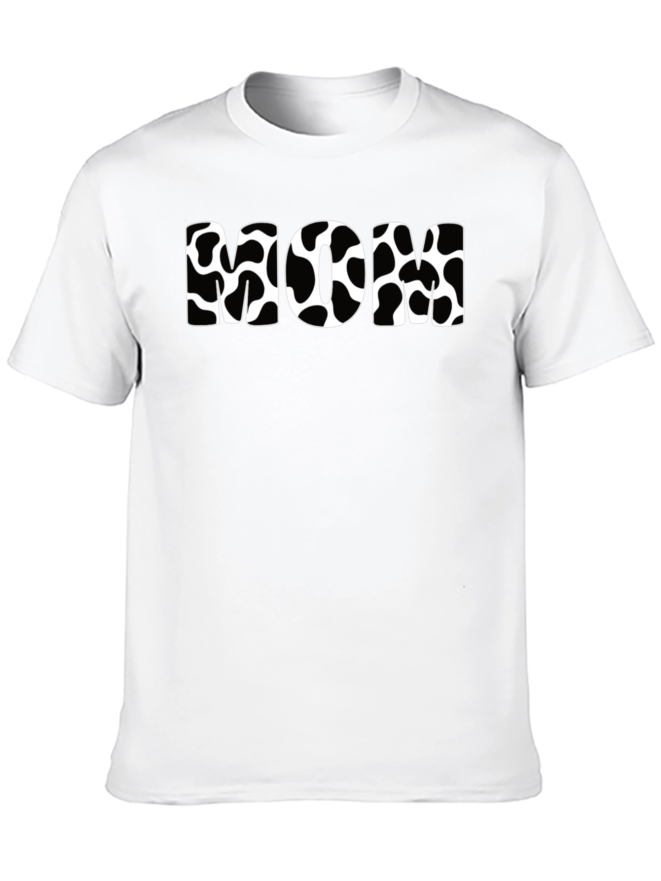 Cow Print Mom T-Shirt - Black