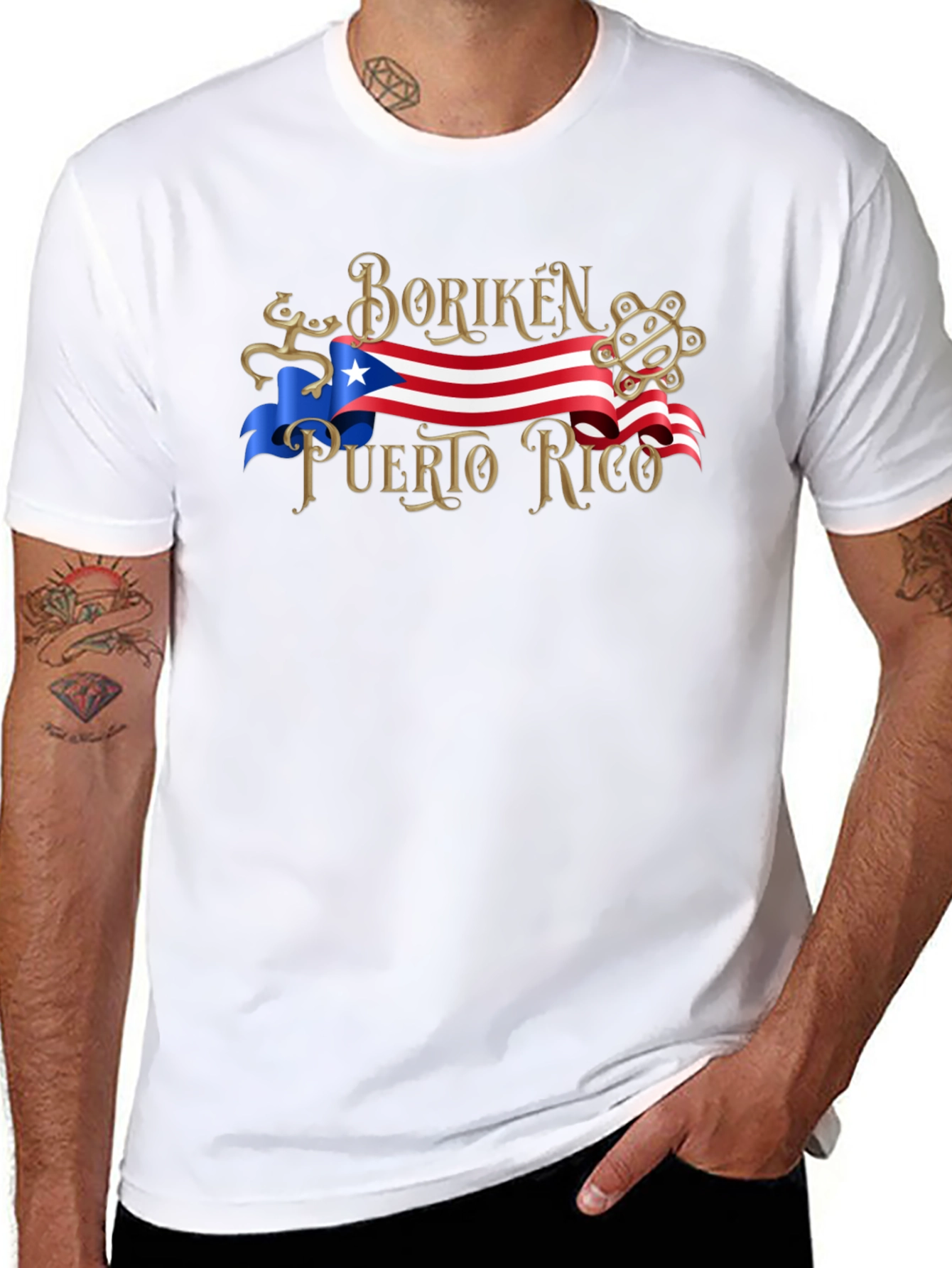 Boriken Puerto Rico Flag Graphic T-Shirt