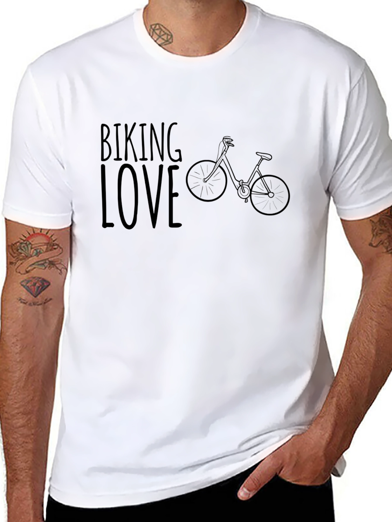 Biking Love Graphic Tee - Black Cotton Shirt