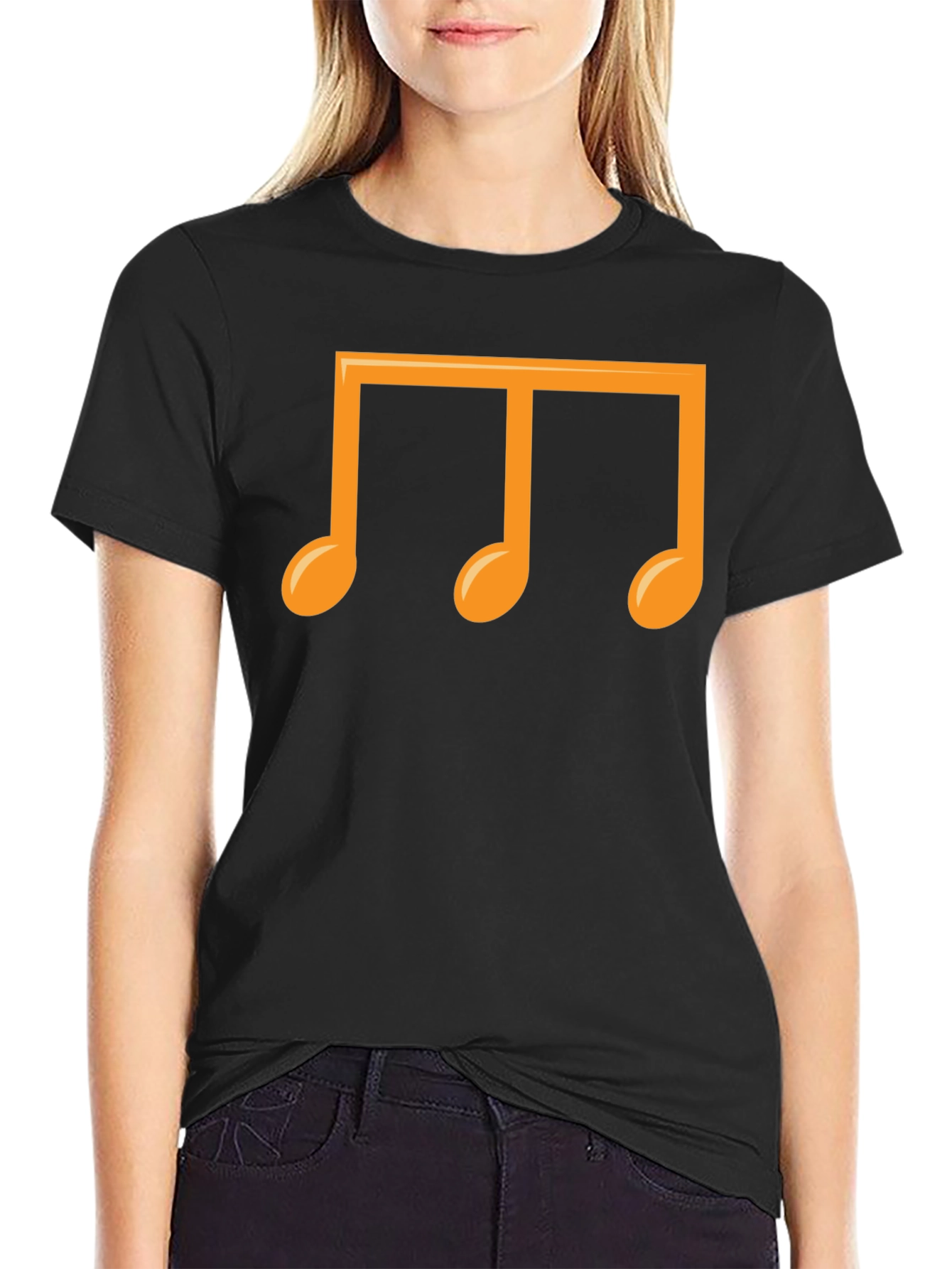 Musical Notes Graphic T-Shirt - Black