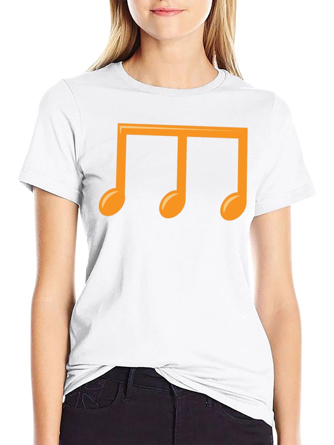 Musical Notes Graphic T-Shirt - Black