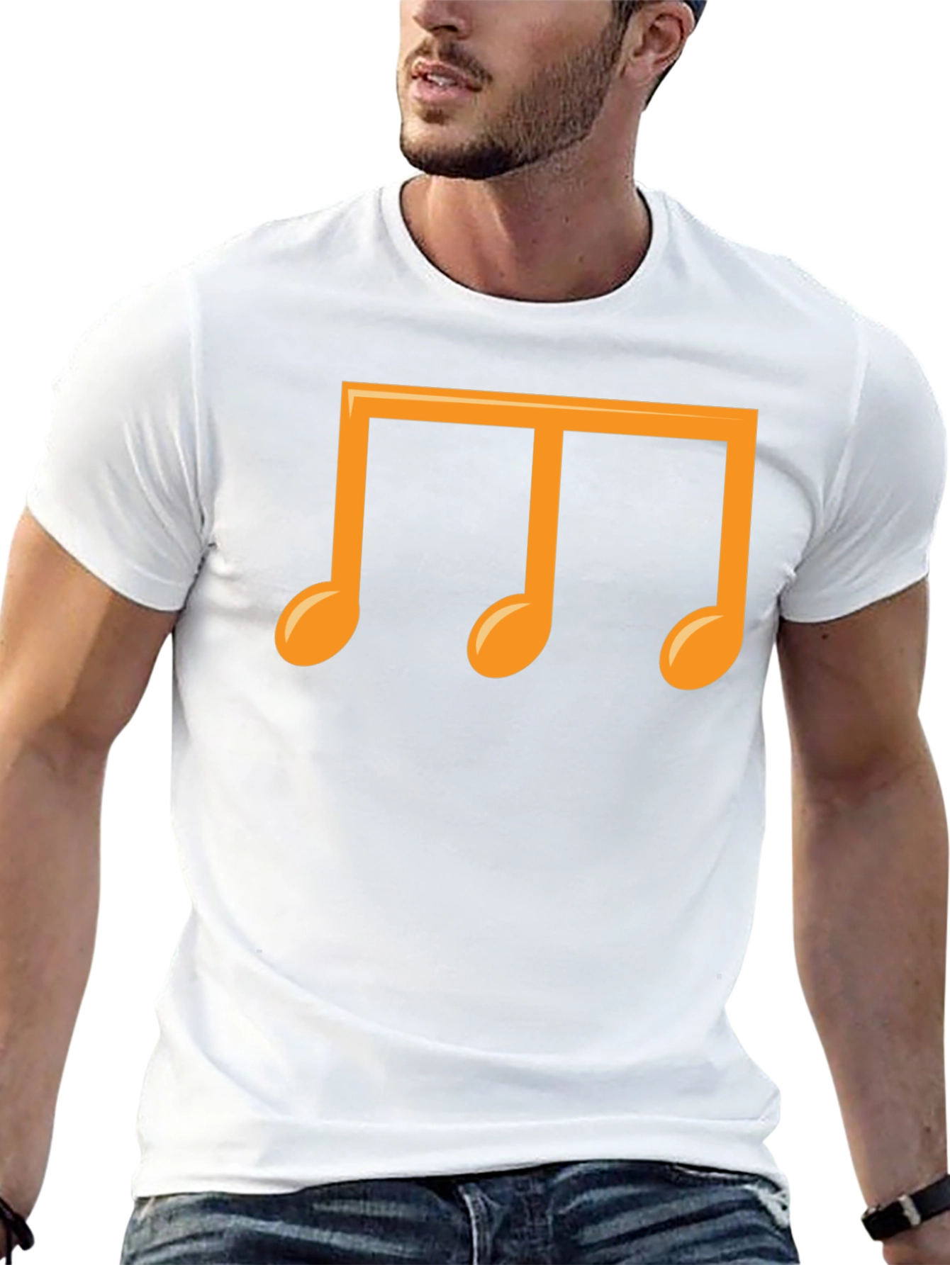 Musical Notes Graphic T-Shirt - Black