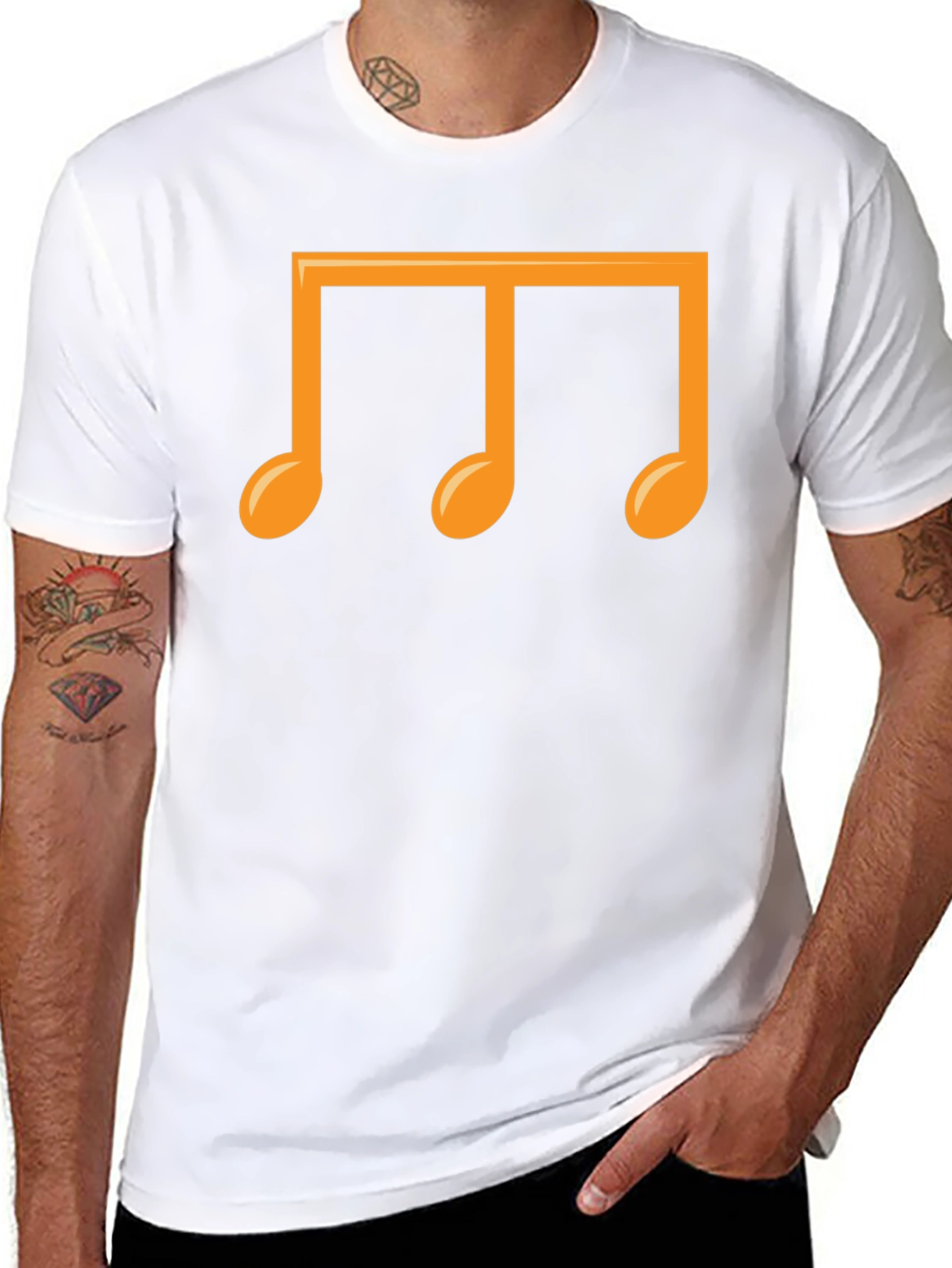 Musical Notes Graphic T-Shirt - Black