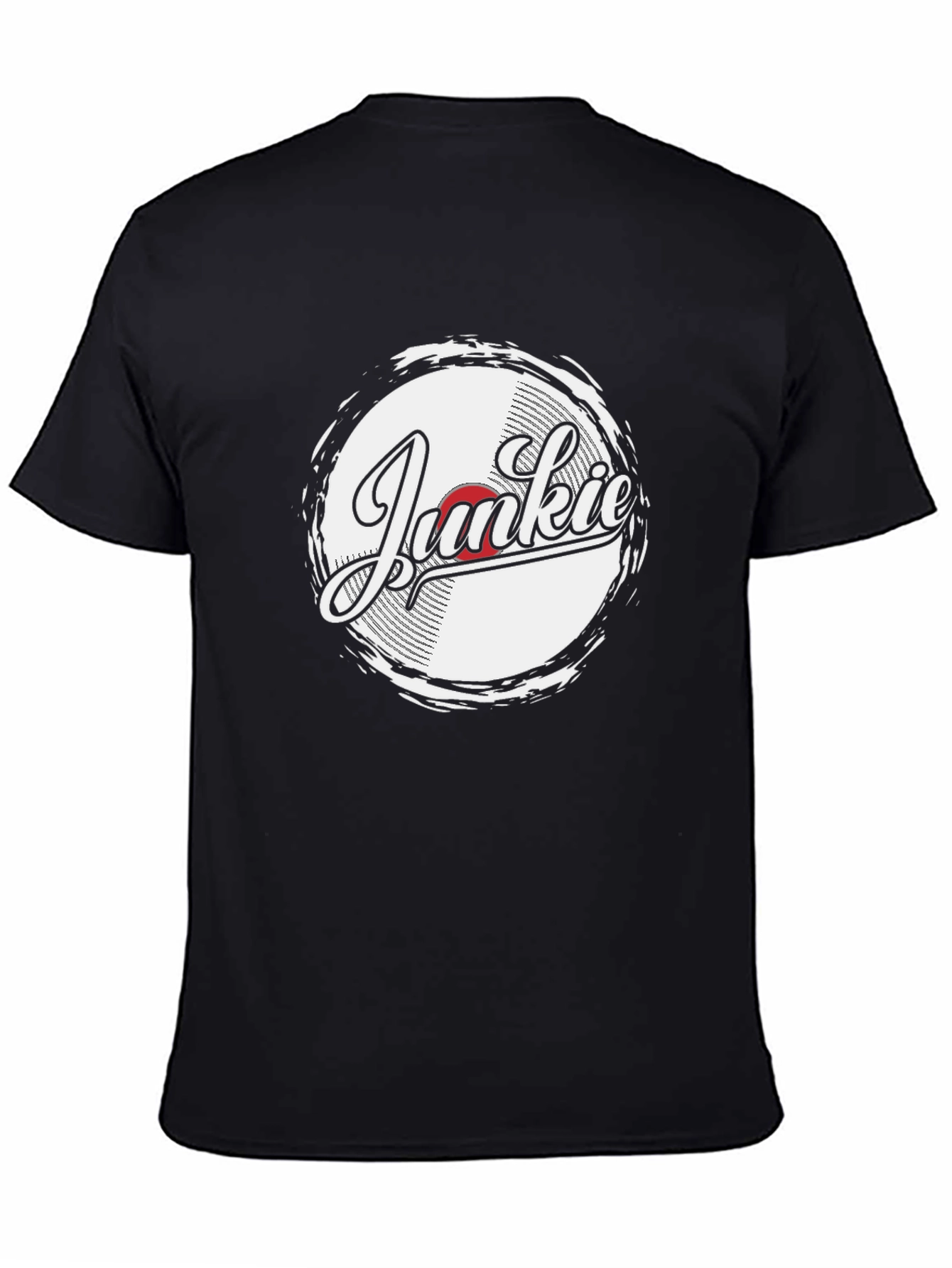 Junkie Retro Record T-Shirt - Black
