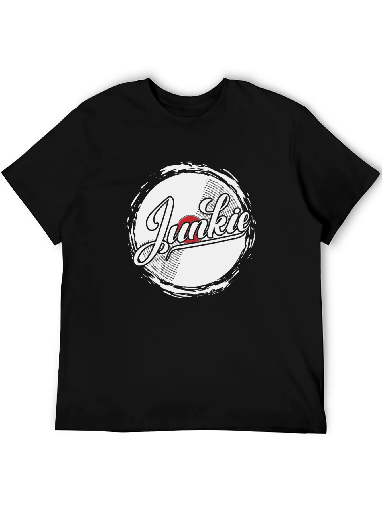 Junkie Retro Record T-Shirt - Black