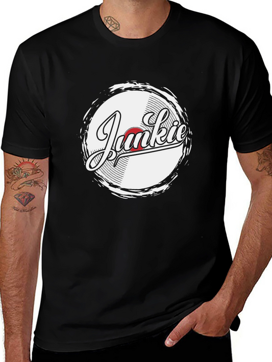 Junkie Retro Record T-Shirt - Black