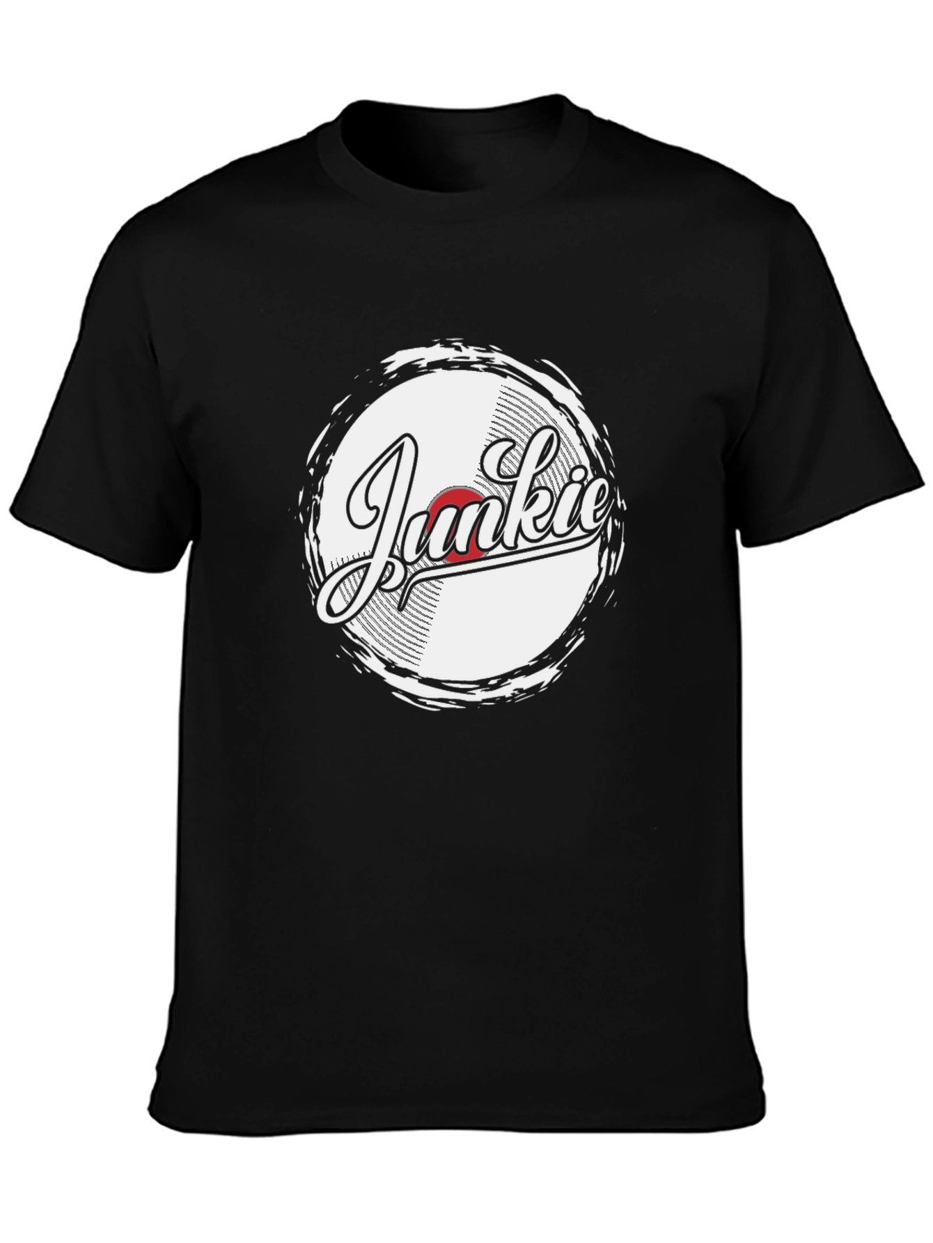 Junkie Retro Record T-Shirt - Black