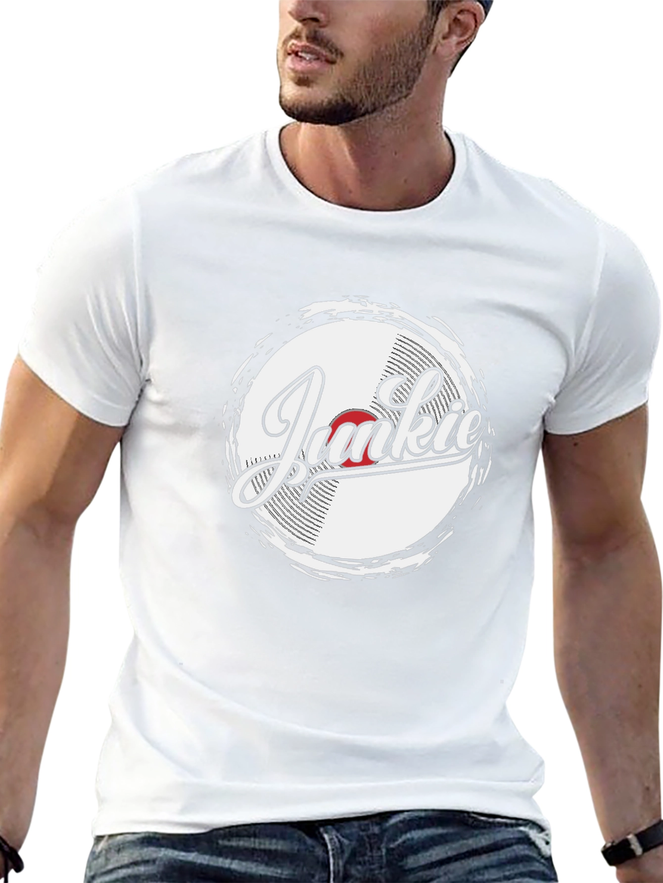 Junkie Retro Record T-Shirt - Black
