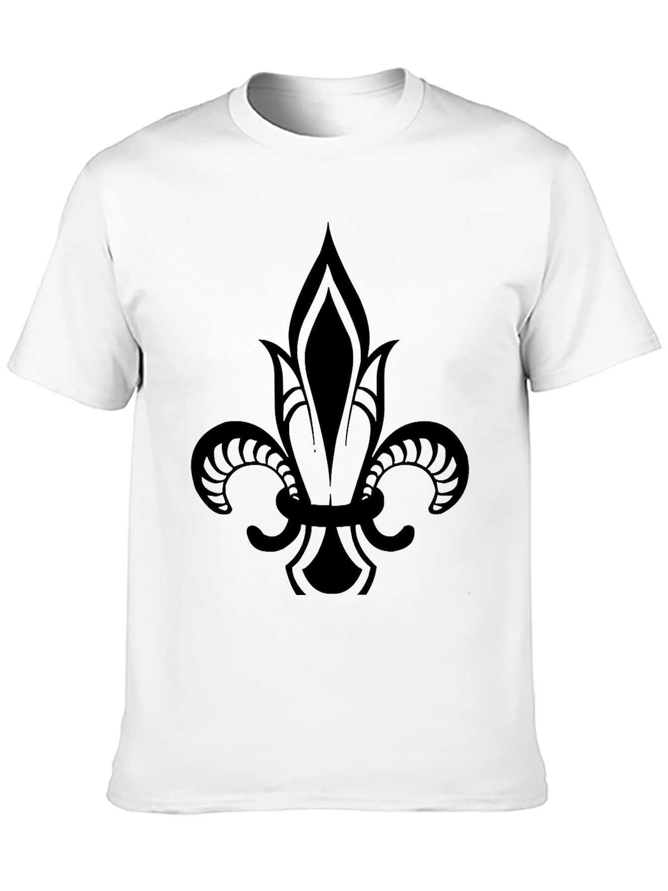 Black Fleur-de-Lis Graphic Tee - Casual Style