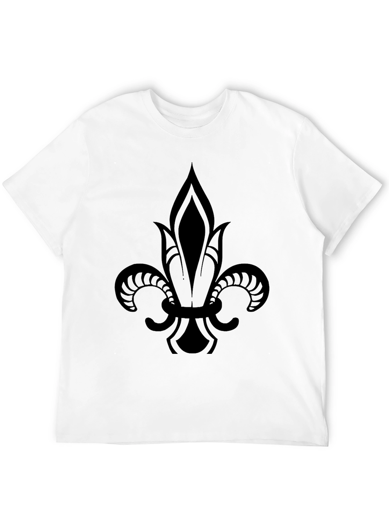 Black Fleur-de-Lis Graphic Tee - Casual Style
