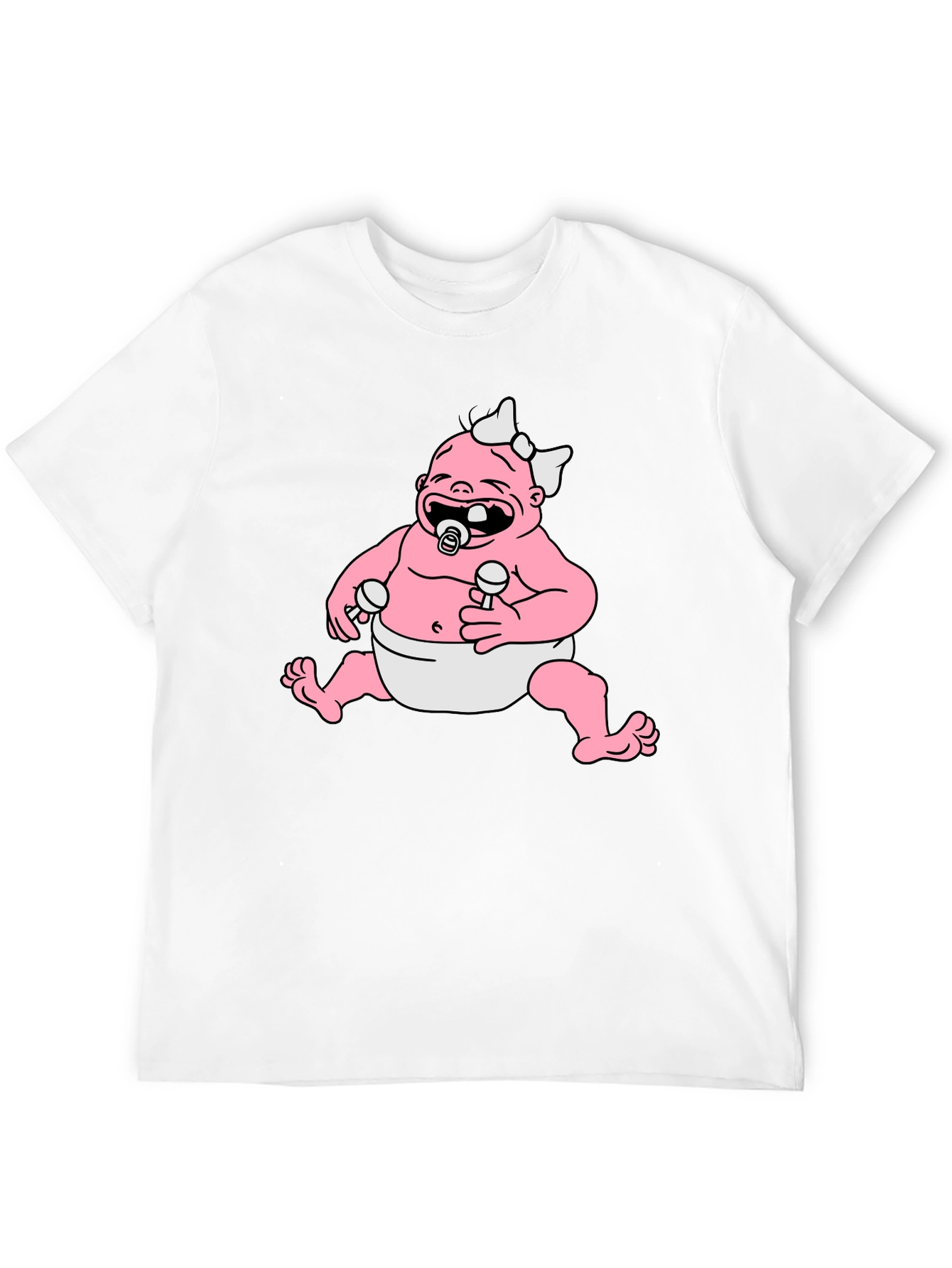 Cartoon Baby Graphic Black T-Shirt