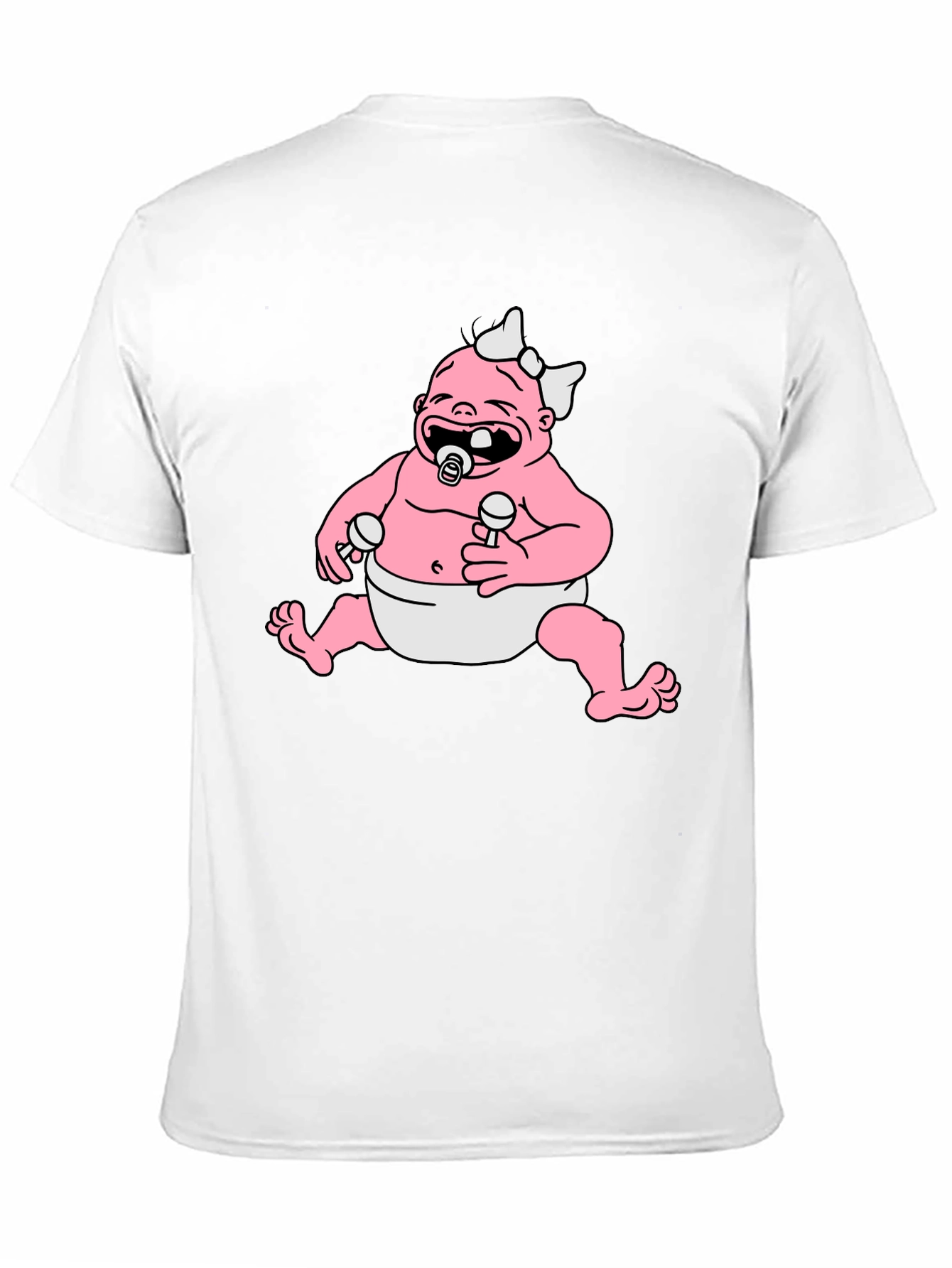 Cartoon Baby Graphic Black T-Shirt