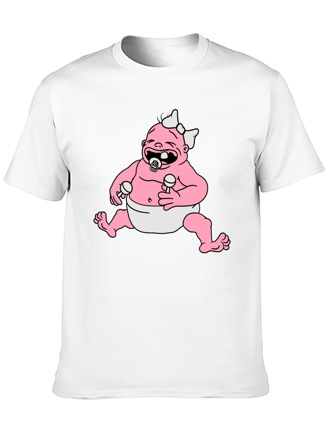 Cartoon Baby Graphic Black T-Shirt