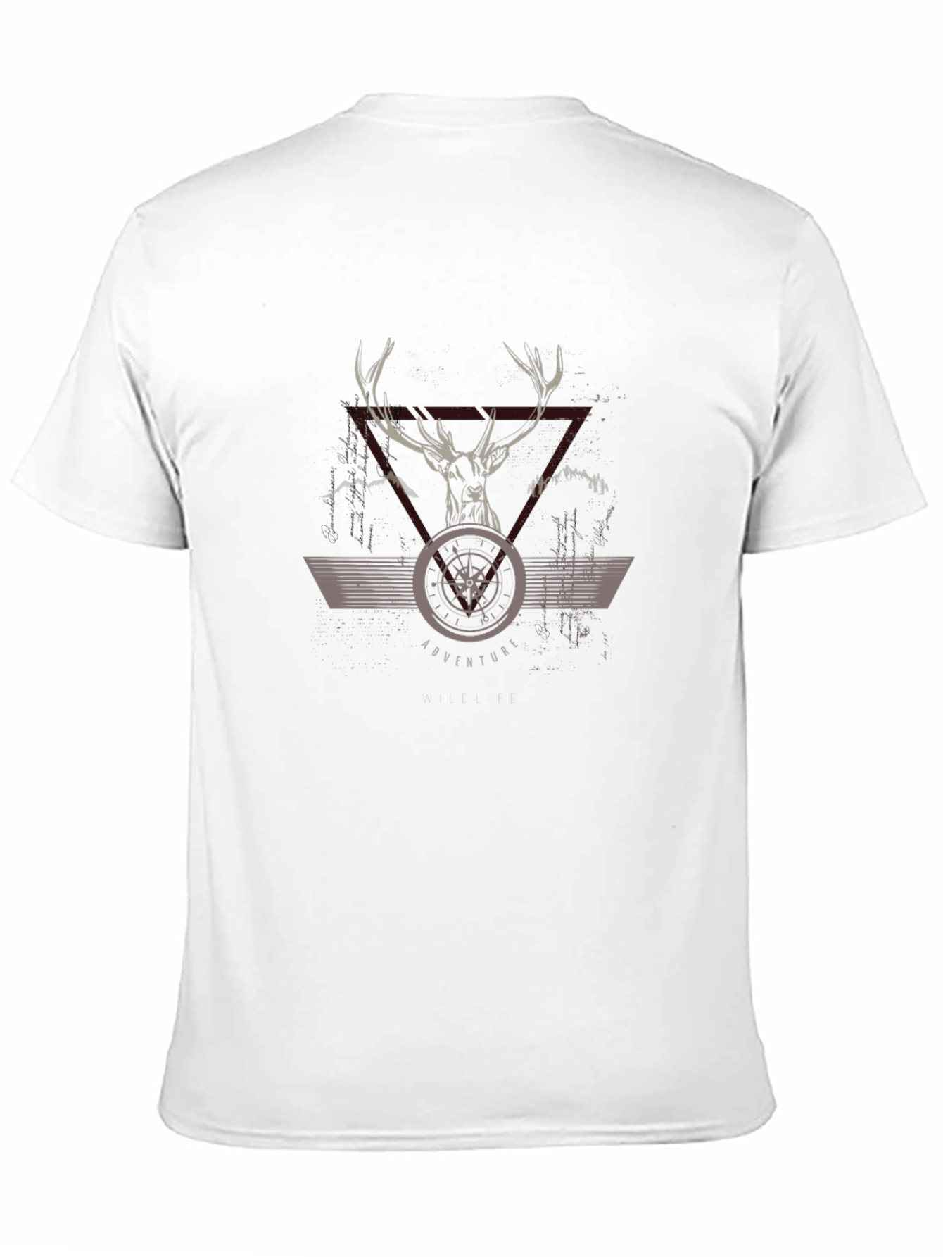 Adventure Compass Deer Graphic Black T-Shirt