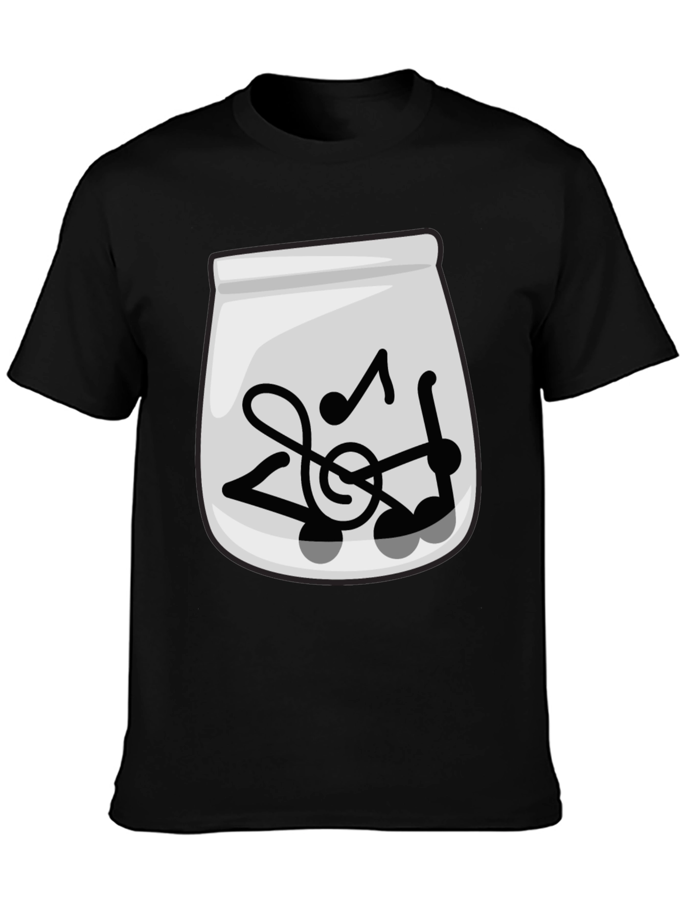 Musical Notes Graphic Tee - Trendy Black T-Shirt