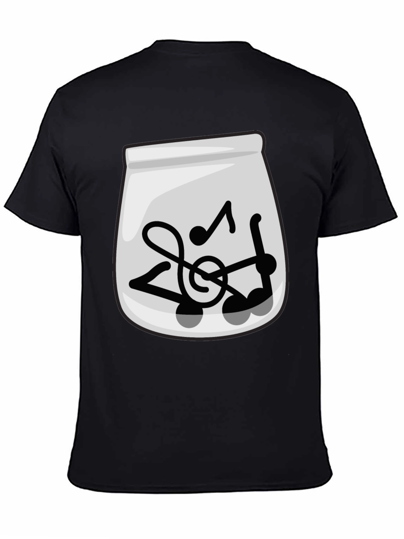 Musical Notes Graphic Tee - Trendy Black T-Shirt