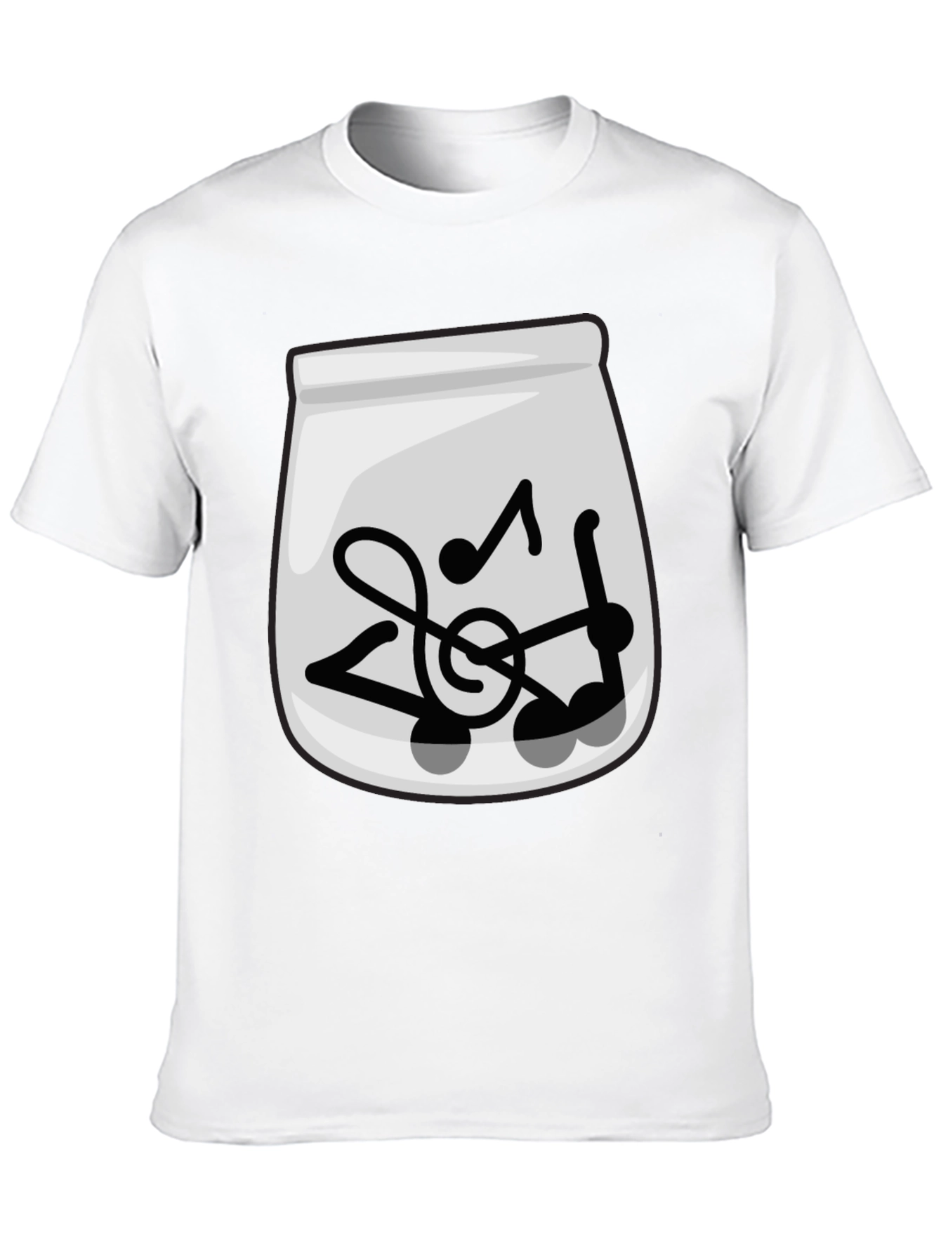Musical Notes Graphic Tee - Trendy Black T-Shirt
