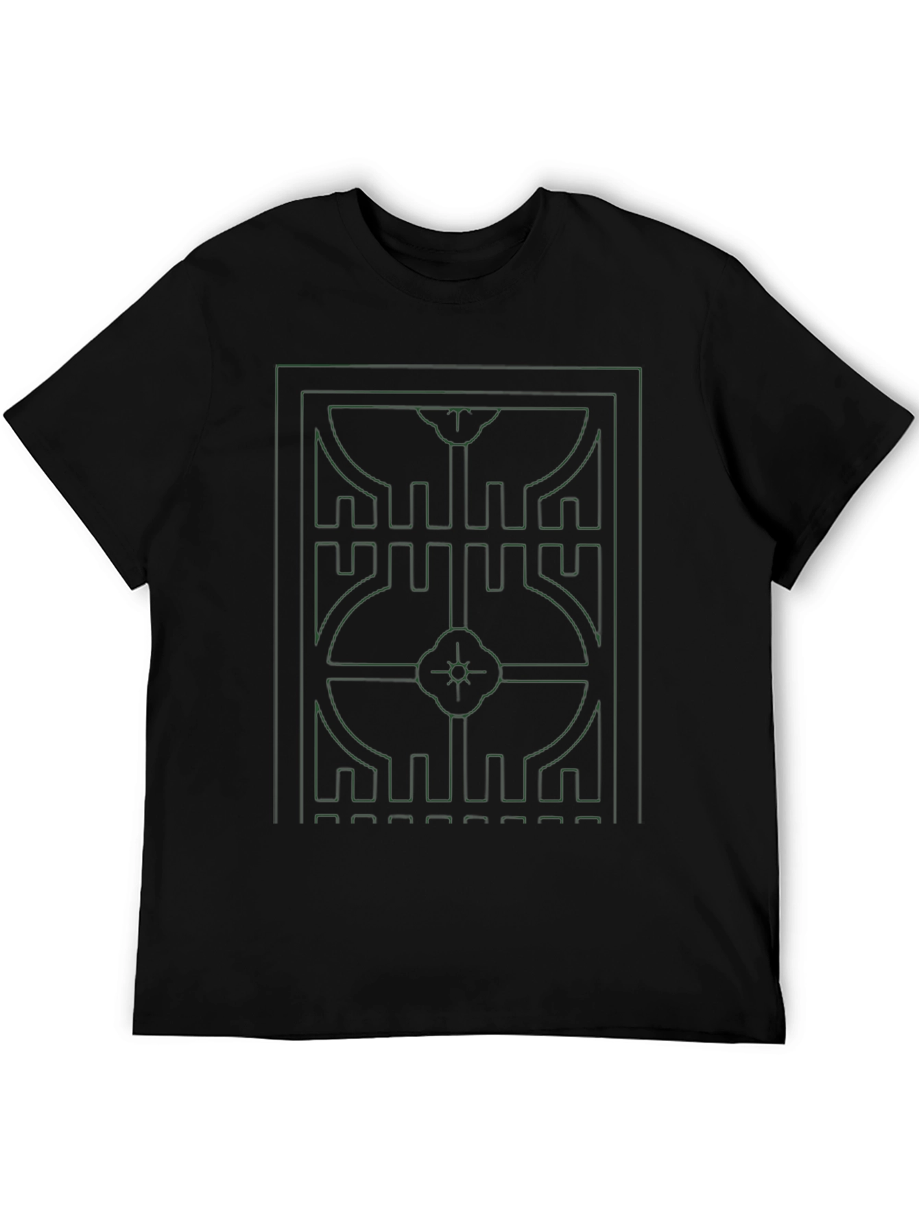 Geometric Graphic Print Tee - Black