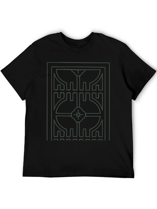 Geometric Graphic Print Tee - Black