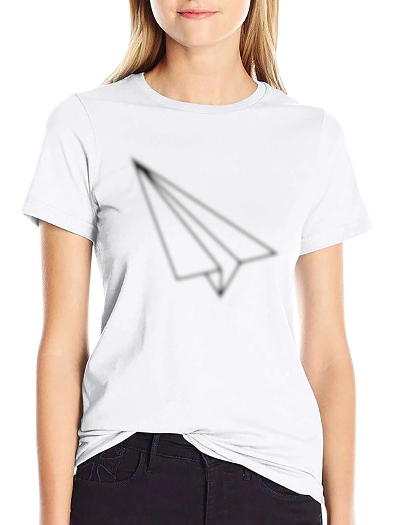 Mens Black Paper Airplane Graphic Tee