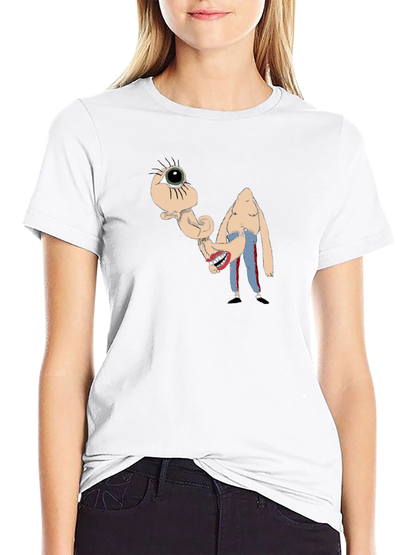 Surreal Cartoon Graphic Black T-Shirt