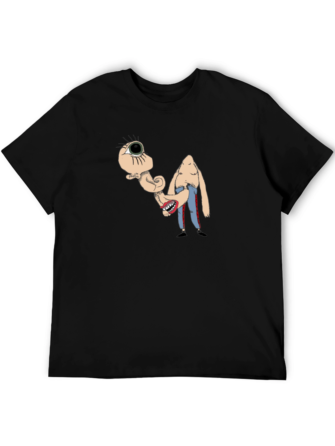 Surreal Cartoon Graphic Black T-Shirt