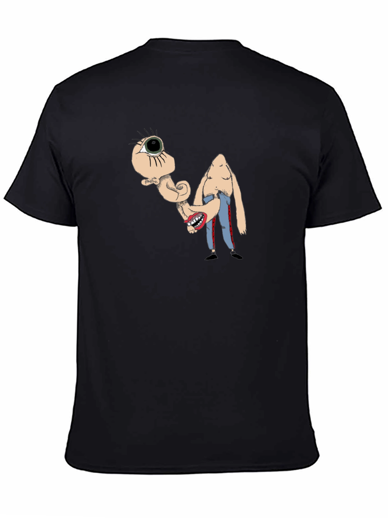 Surreal Cartoon Graphic Black T-Shirt