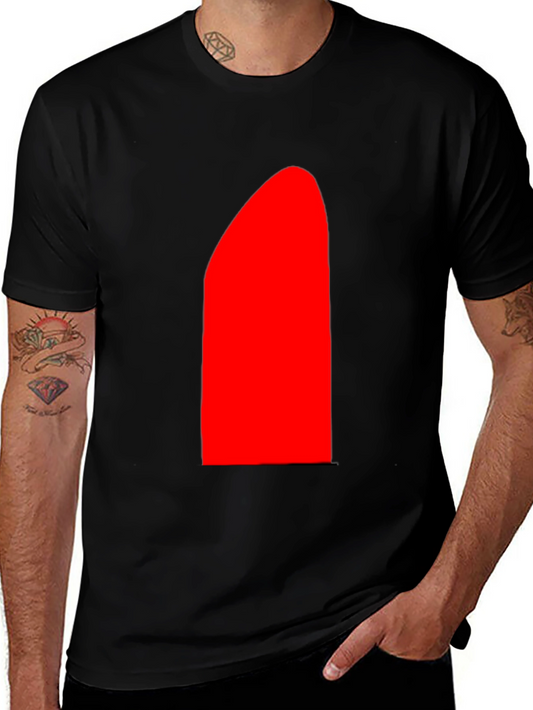 Mens Black T-Shirt with Bold Red Design