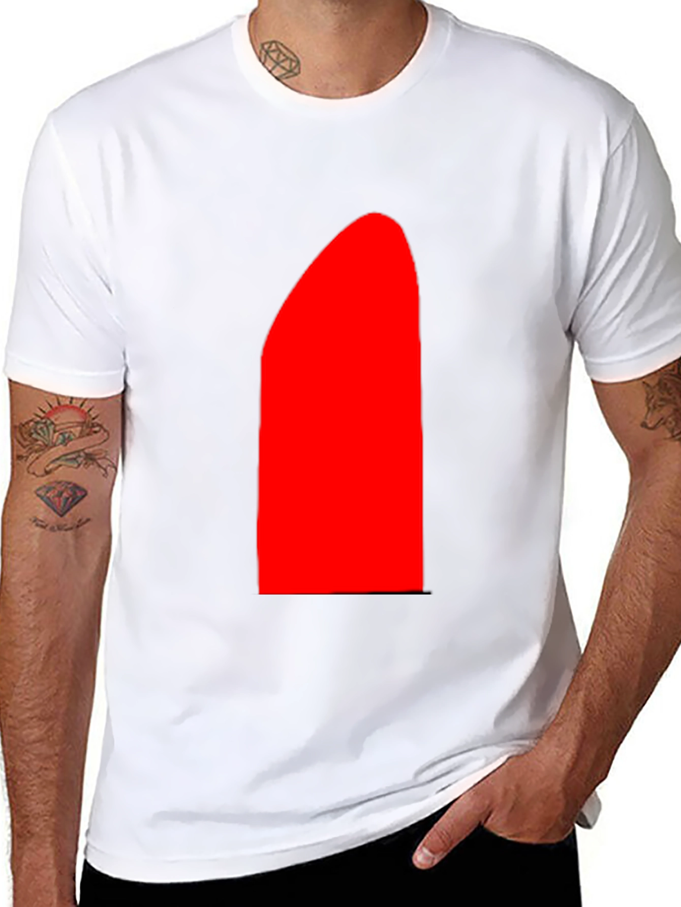 Mens Black T-Shirt with Bold Red Design