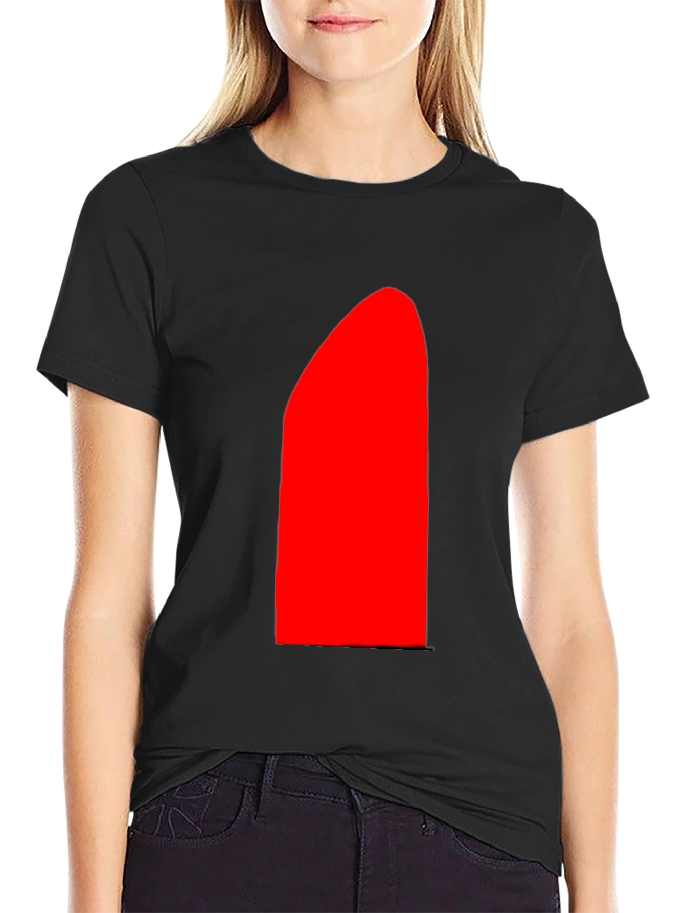 Mens Black T-Shirt with Bold Red Design
